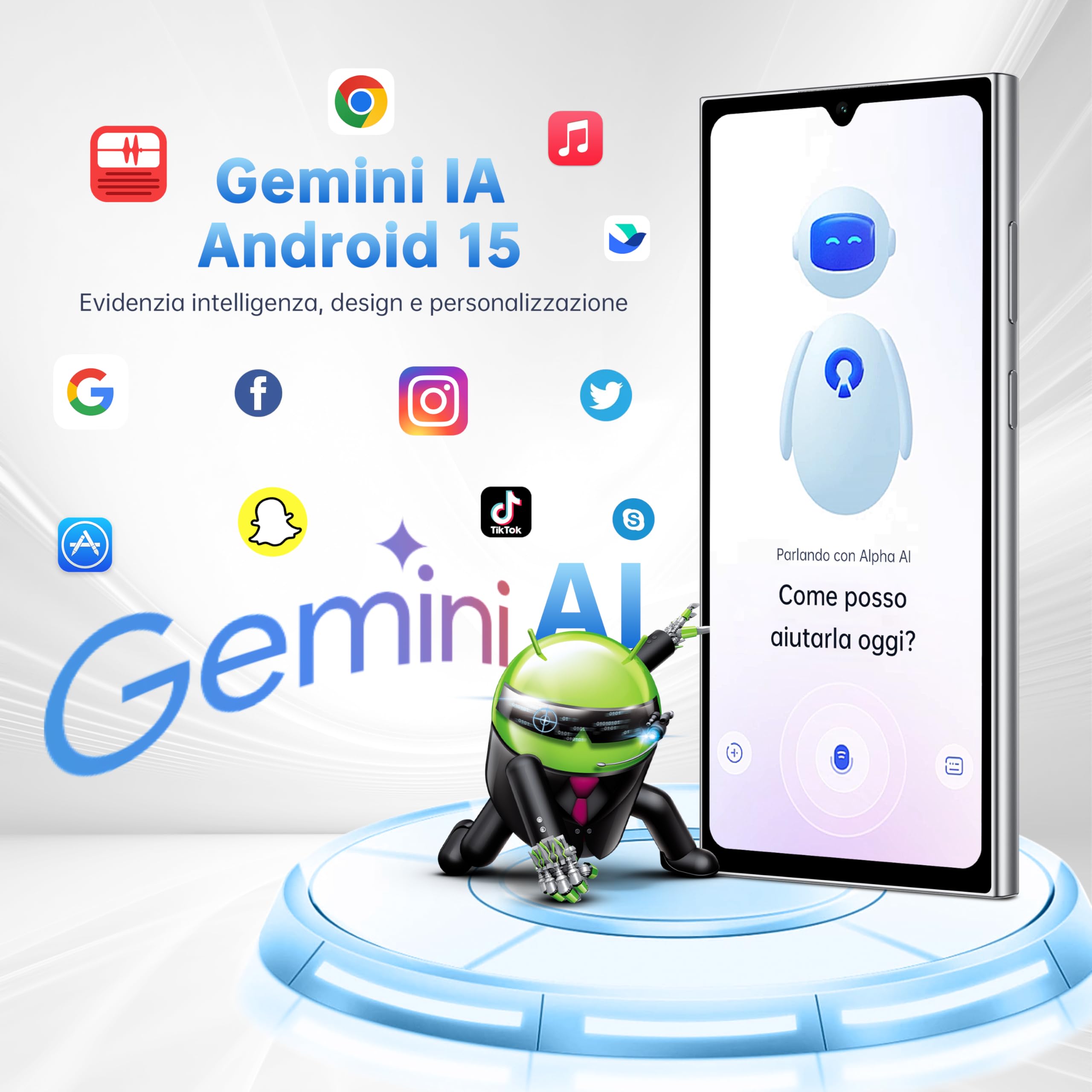 OUKITEL C61 GT Smartphone Android 2026, 24GB RAM+256GB ROM Telefono, Display 6,88" HD+ 90Hz Cellulare 5150mAh, 13MP+5MP 4G Dual SIM Cellulari e Smartphone NFC/Face ID/Fingerprint/OTG - Nero