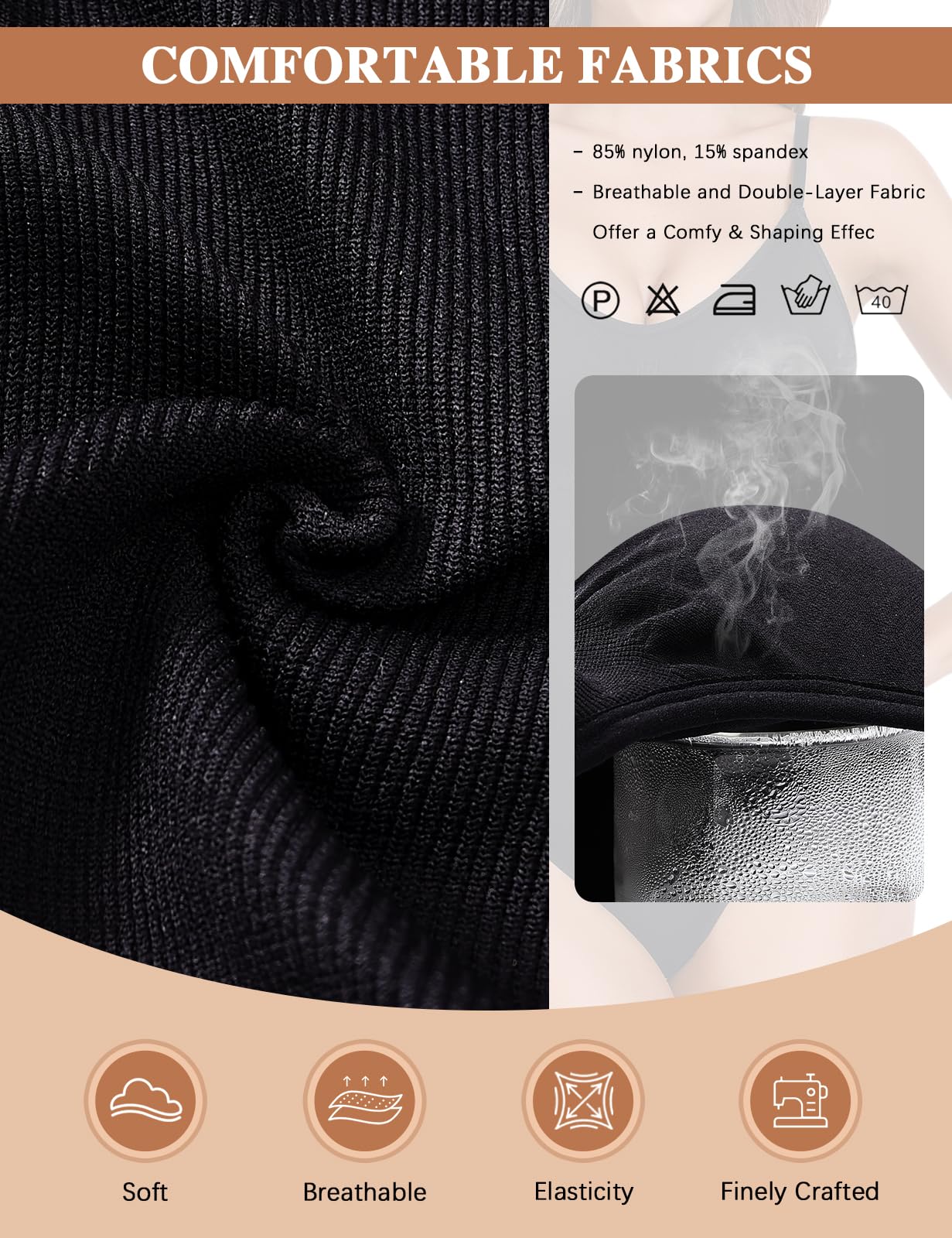 Tuopuda Body Contenitivo Modellante Donna Body Shaper Perizoma Bodysuit Guaina Contenitiva Shapewear Intimo Snellente Pancia Piatta Dimagrante Shaping con Reggiseno Spallino Regolabile