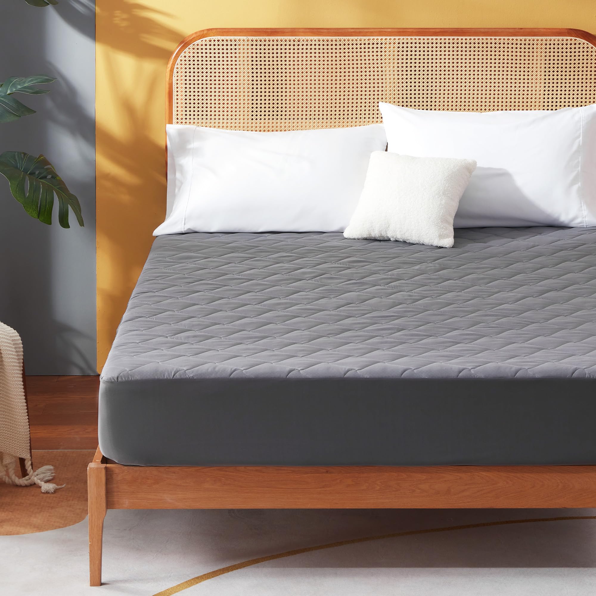 SONIVE Thin King Size Mattress Topper, Waterproof Mattress Pad, King Size Mattress Protect...