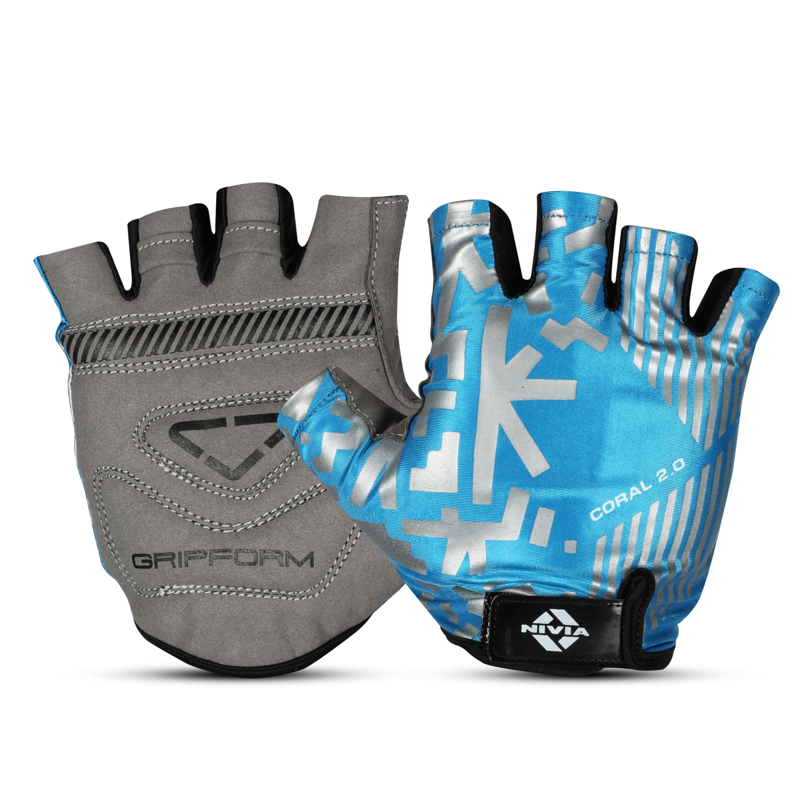 Coral 2.0 Gym Gloves for Men & Women, Breathable, Anti-Slip, Adjustable Fitness Gloves with Padded Palm Protection for Weightlifting, Crossfit & Gym Training, Medium(Blue)