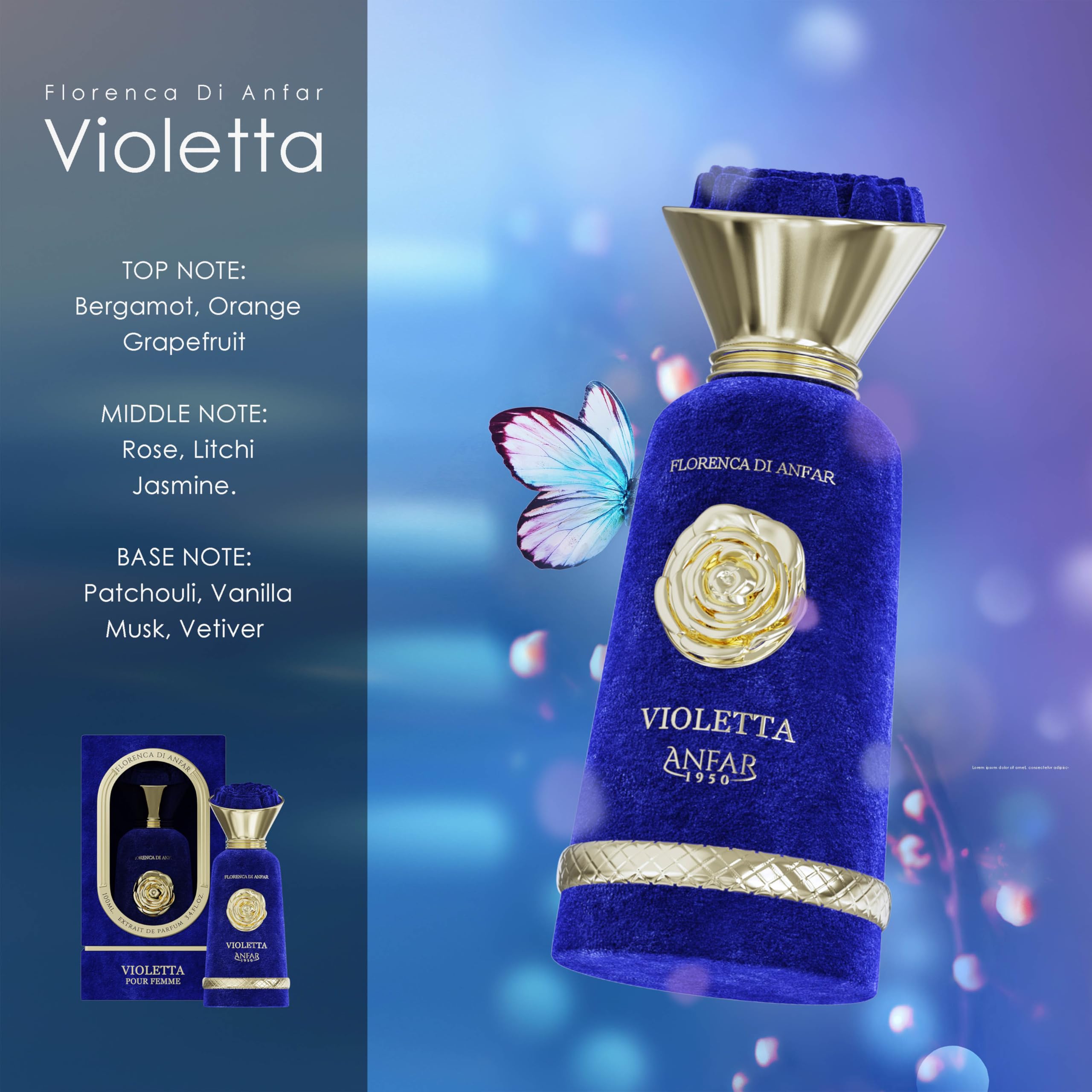 Amazon.com : Anfar Violetta Pour Femme 1950, Extrait de Parfum