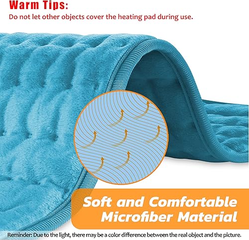 Miniatura 8 de Almohadilla térmica eléctrica para el dolor de espalda y calambres para relajarse, almohadilla térmica eléctrica con 6 ajustes de calor, apagado