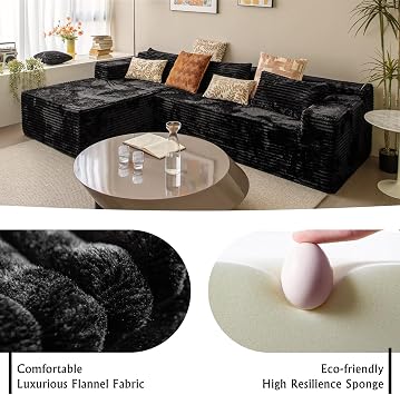 Boneless Couch Modular Sectional Sofa Cloud Corduroy Couch