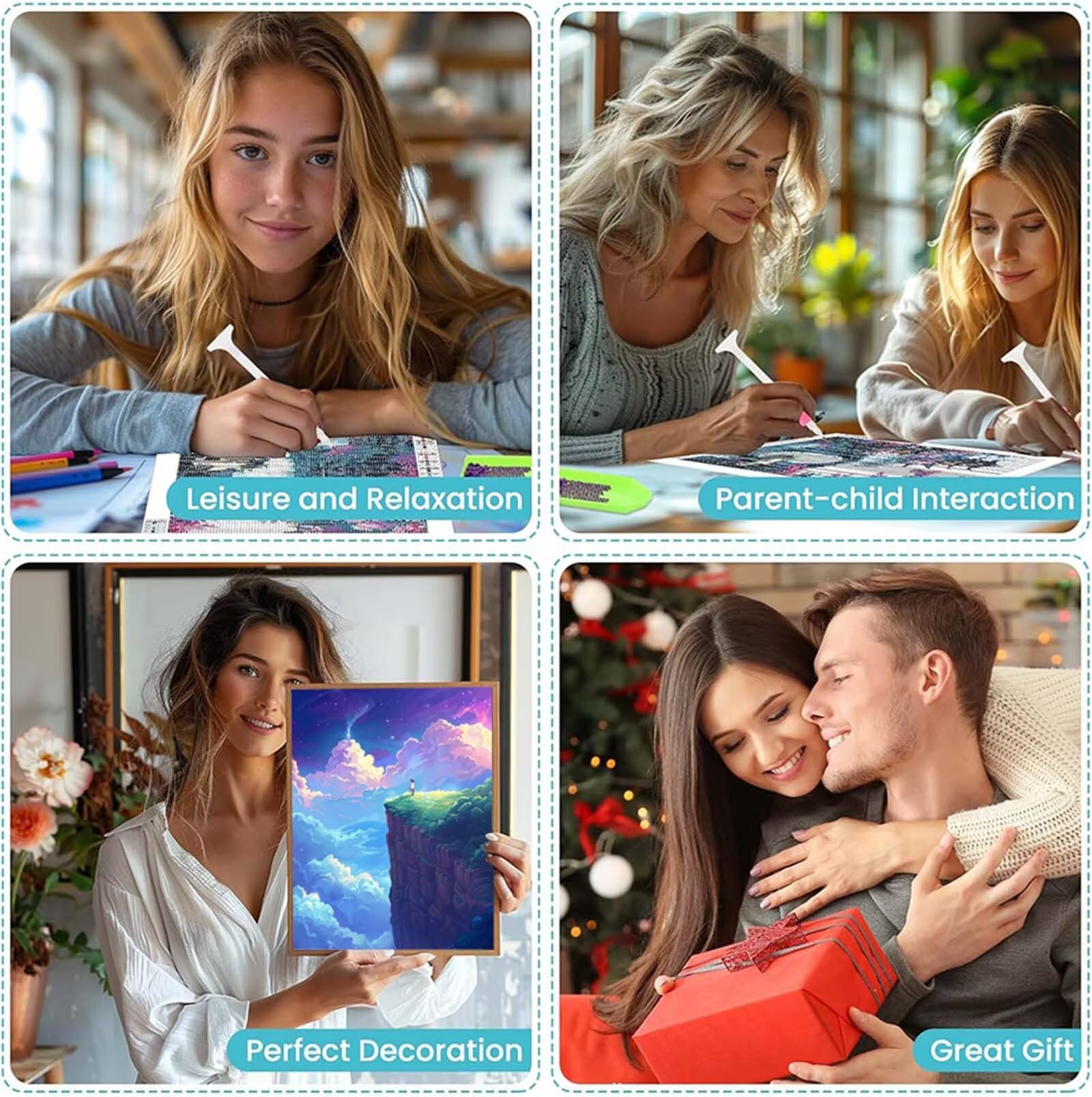 Diamentowe artystyczne chmury, zestawy do malowania diamentami dla dorosłych, 5D Dimond Art Girl Gem Arts and Crafts Paintings, zestaw do haftu krzyżykowego, hobby dla dorosłych i kobiet, dekoracja