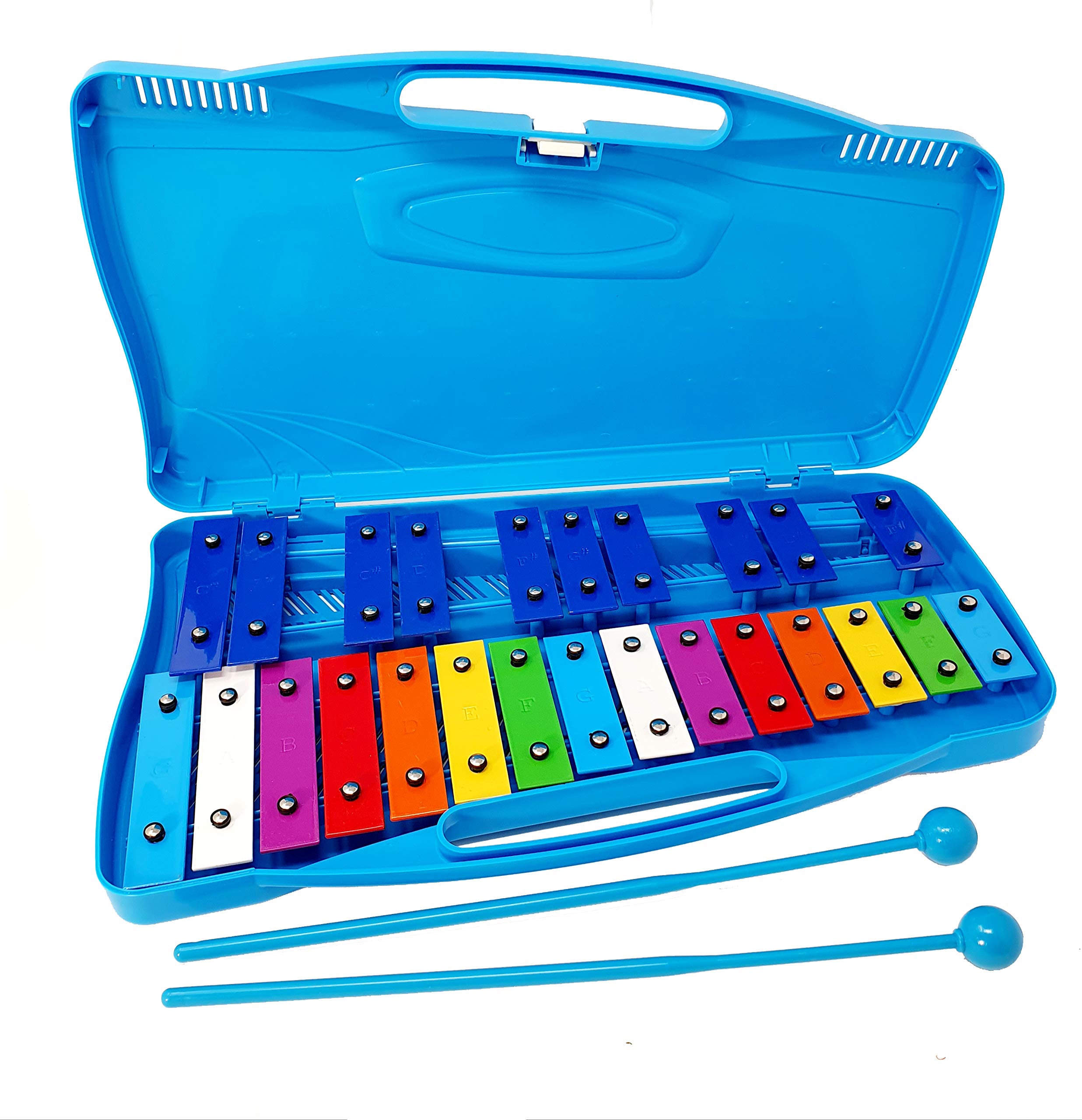ROCKSTAR - Glockenpiel Carrillón Metalófono Xilófono SG25C3 Cromático, 25 Teclas metálicas con Estuche y Mazas. Instrumento Musical