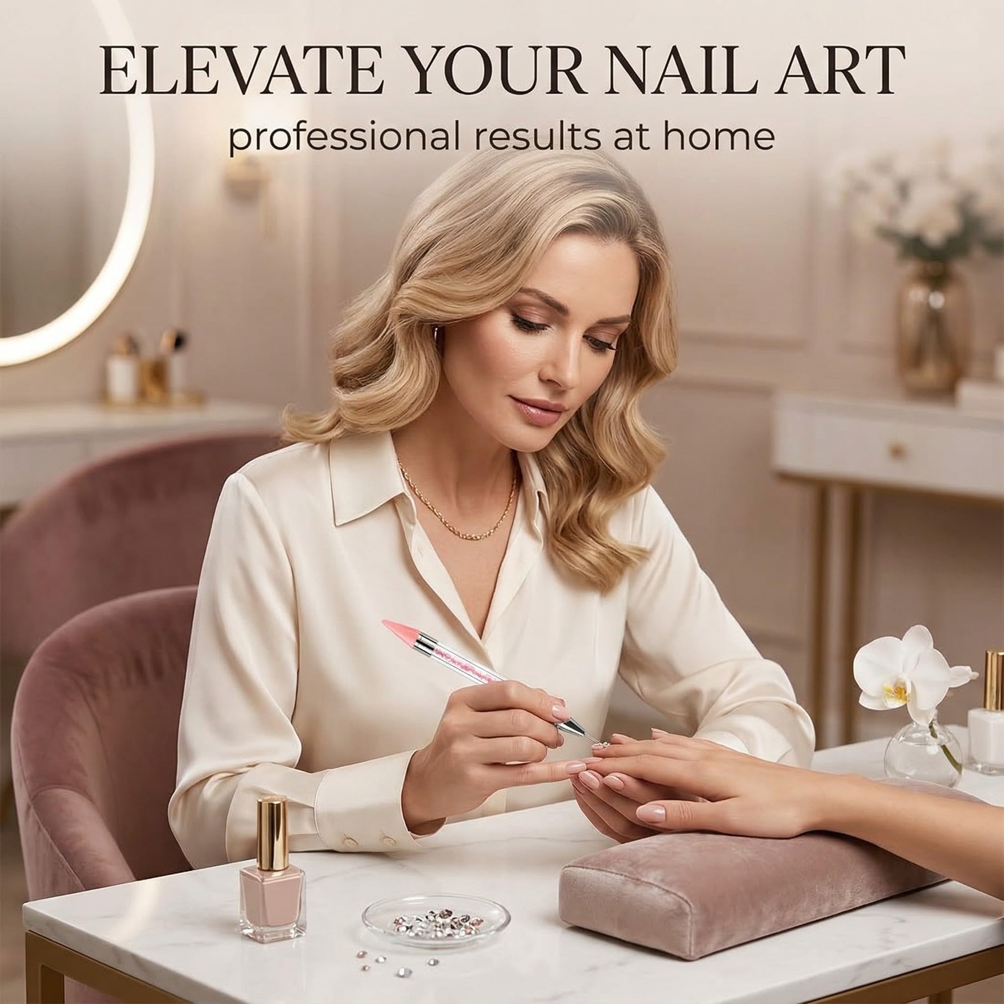2 Set Penna di Cera per Strass Unghie con Punte di Ricambio e Pinzetta, Penna per Nail Art di Precisione, Brillantini Unghie, Strass Nail Pen per Decorazioni Unghie e DIY