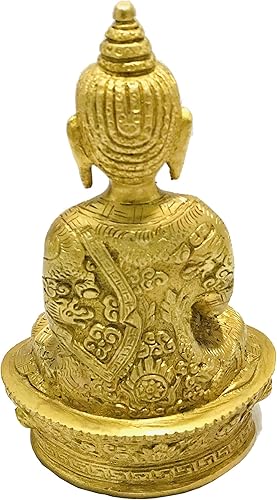 Miniatura 4 de Estatua de Buda de latón, ídolo de Gautam Buda, adoración de Siddhattha, habitación interior, oficina, meditación, inauguración de la casa, Día