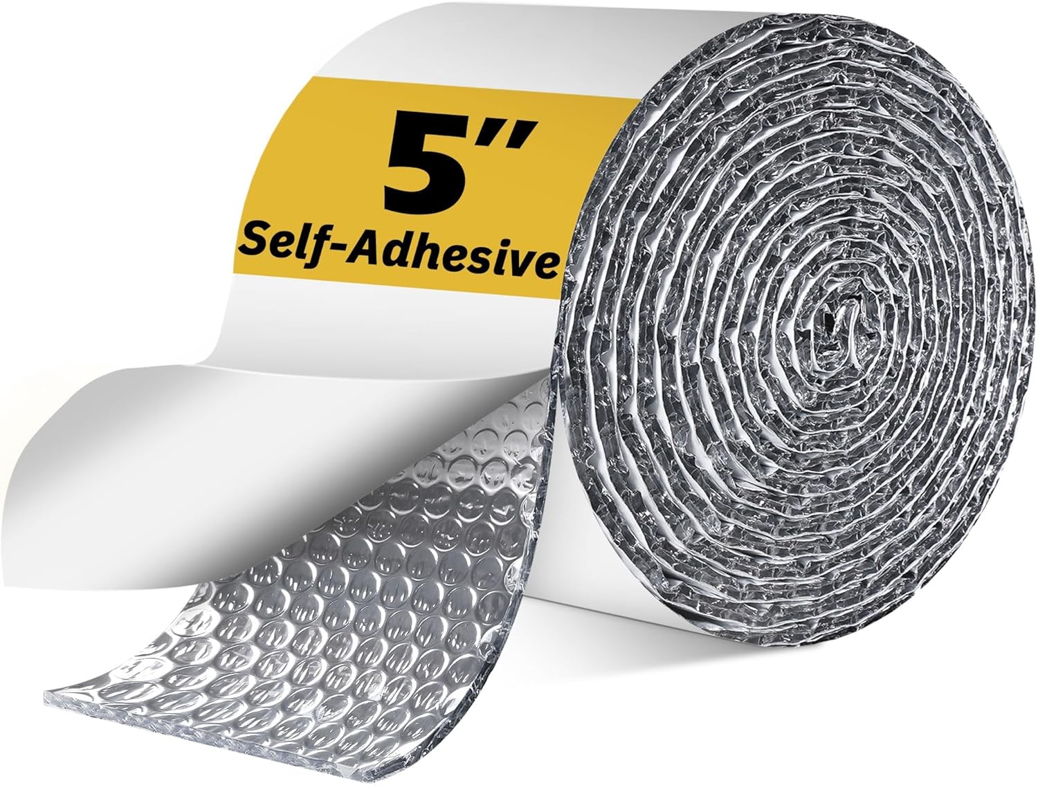 Double Bubble Reflective Foil Insulation Tape, Self-Adhesive Ac Pipe Insulation Wrap for AC Hose, HVAC Duct, Exhaust Hose, Bubble Wrap Insulation for Weatherproof Attics, Windows, Garages -6 inch