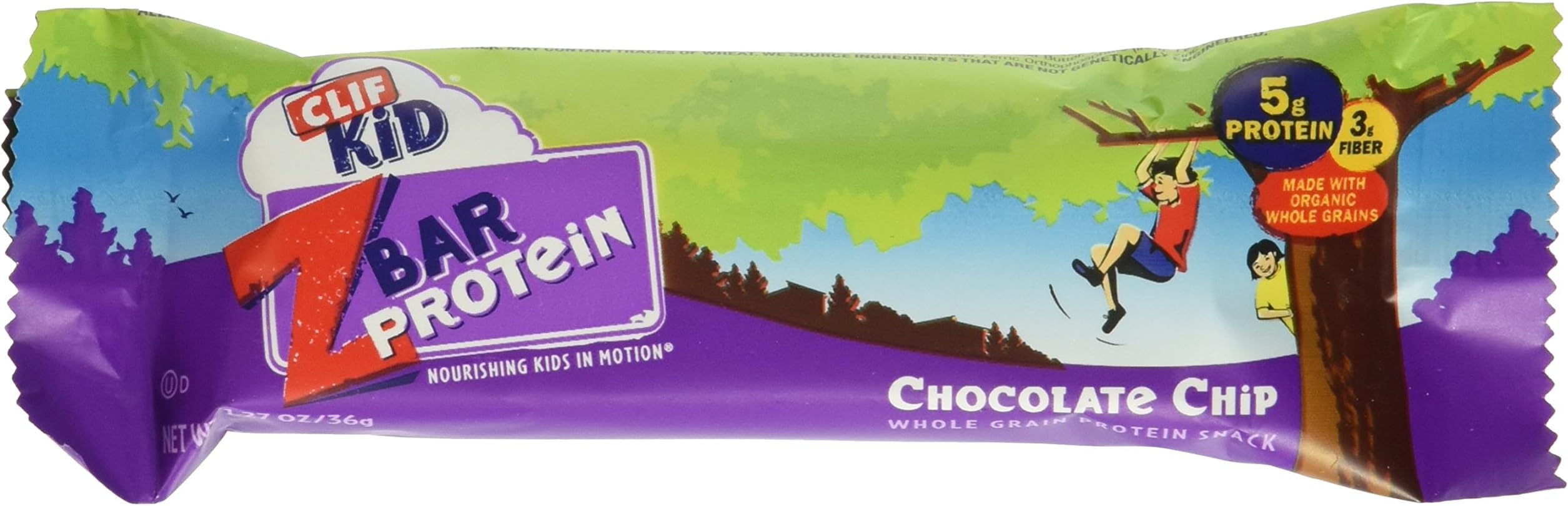 CLIF KID ZBAR - Protein Granola Bars - Chocolate Chip - Non-GMO - Organic -Lunch Box Snacks (1.27 Ounce Energy Bars, 10 Count)