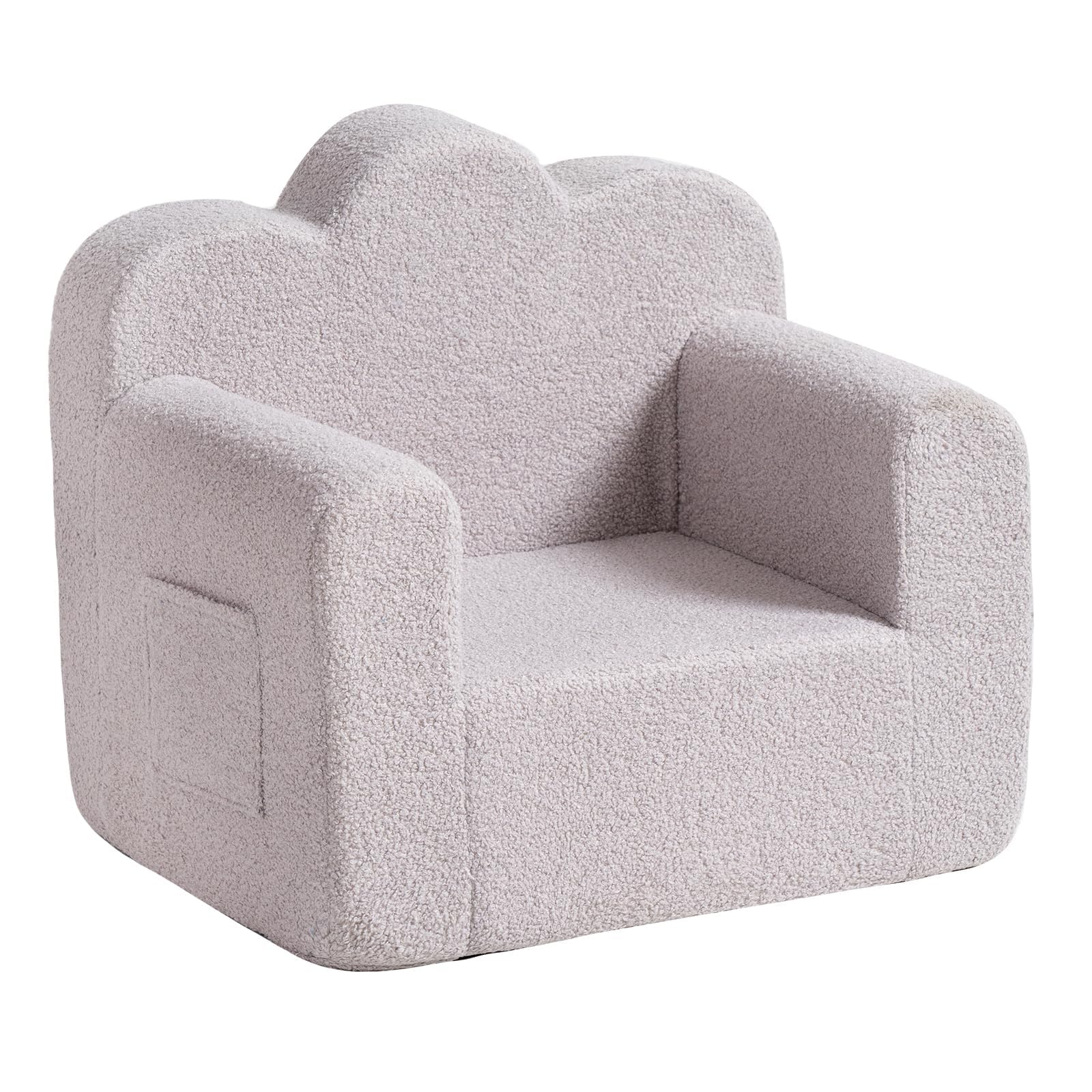 Tiita Kids Couch Sherpa Toddler Chair, Cloud-Like Comfy Kids Sofa Toddler  Reading Chair with Washable Cover Carrying Handle, Convertible Children Sofa