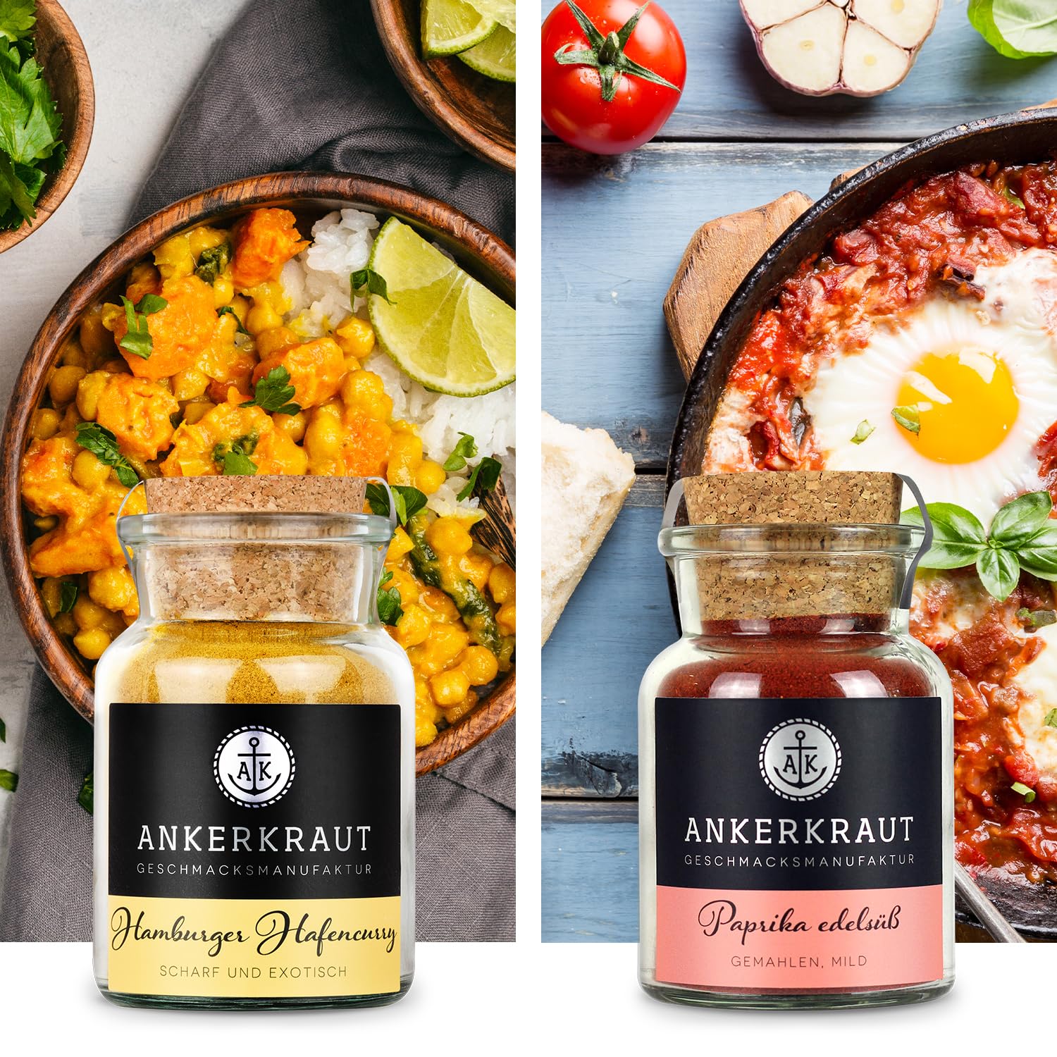 Ankerkraut "Jeder kann kochen" Gewürz-Set, 12er Set mit Klassikern, wie Bolognese, Frikadellen, Pommes, Hähnchen und Curry, 1015 g Gewürze