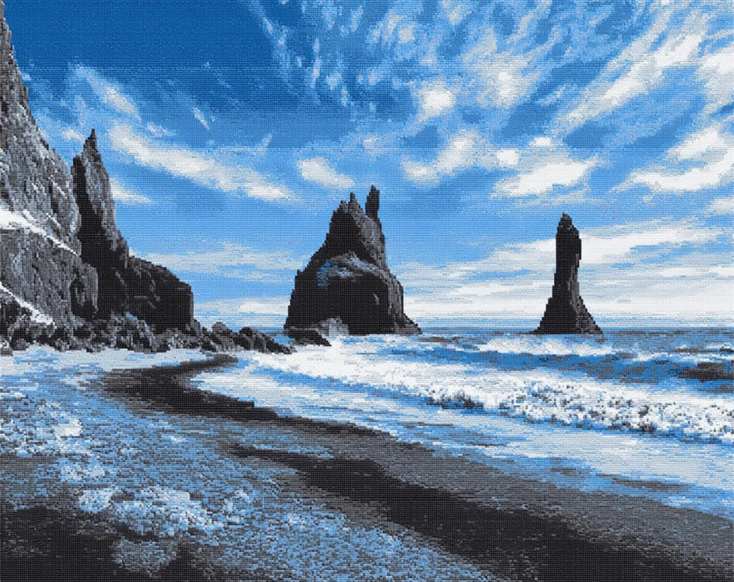 Henypt DIY Latch Hook Rug Kits Seaside Mountains 60x90cm