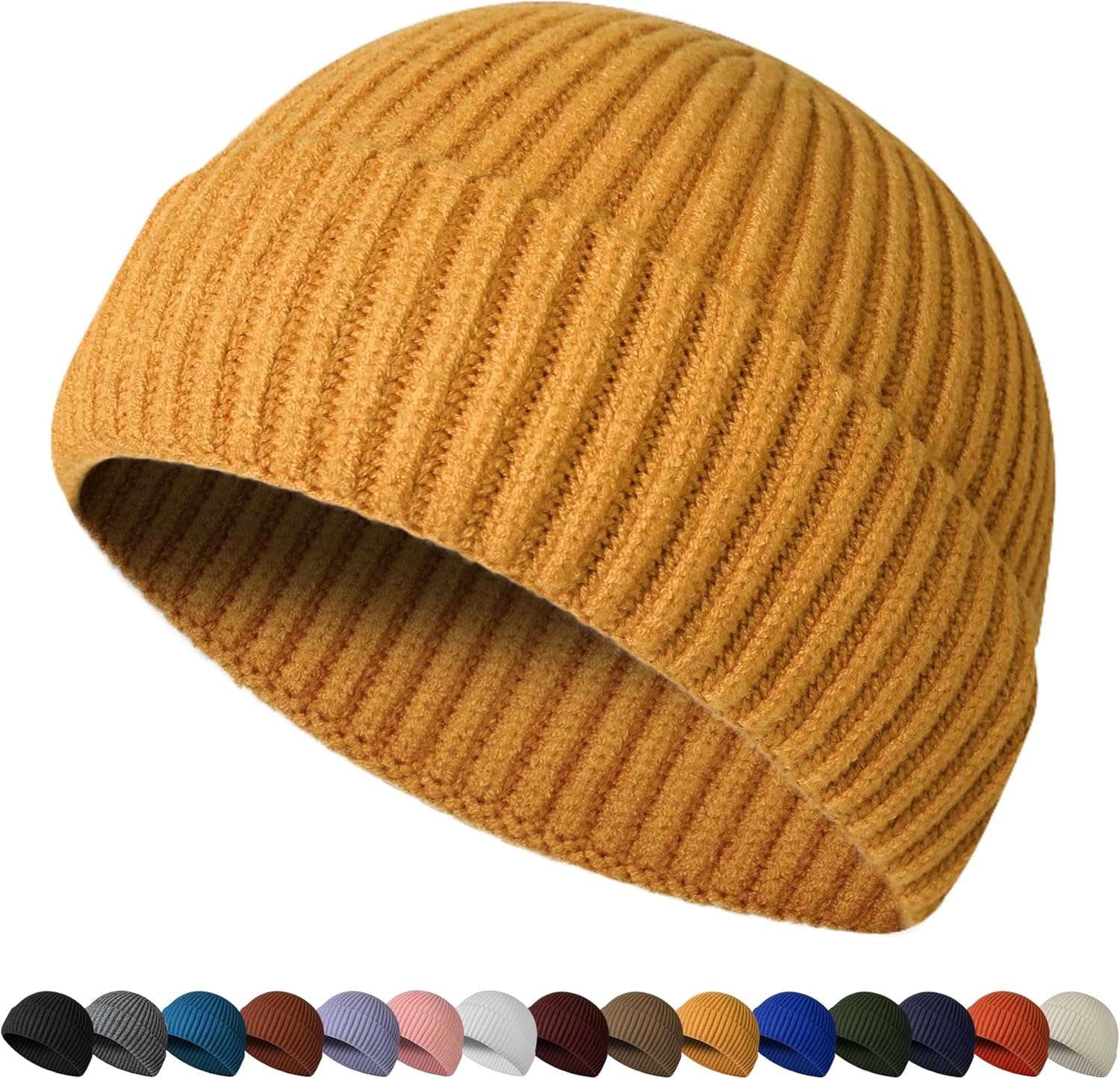 HiRui Fisherman Beanie for Men Women, Knit Trawler Beanie Watch Hats Winter Caps