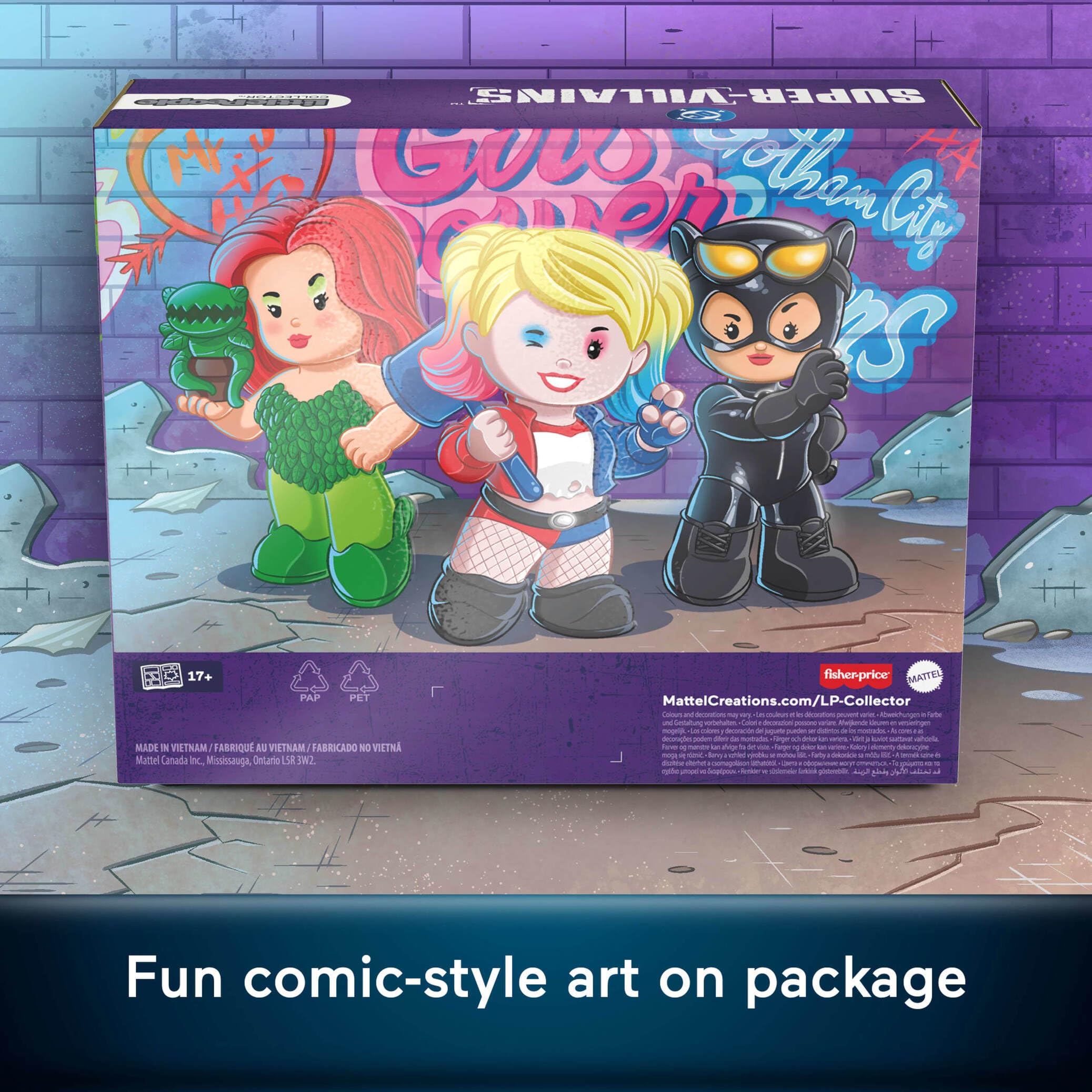 Little People Collector DC Super-Villains Special Edition Set for Comic Book Fans 3 Figures in a Display Package, JKR80 - Image 4
