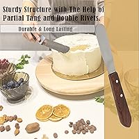 Vista 11 de Wooden Handle Butter Cake Icing Spatula Smoothing Pastry Decorating Tool Stainless Steel,Grilling, Baking Cooking Kitchen Utensil (8" Blade)