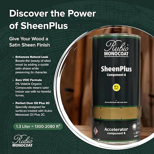 Miniatura 2 de Rubio Monocoat SheenPlus, potenciador de brillo duradero de 0% COV, 1.3 litros, para superficies acabadas con aceite Plus 2C