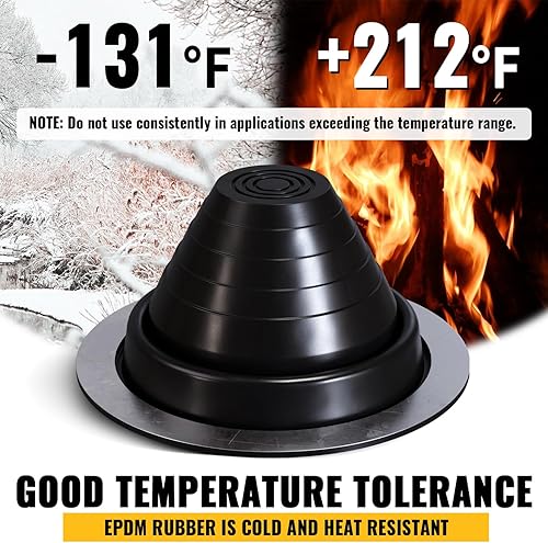Miniatura 5 de VIVIDA #3 - Bota de metal para tubería de techo, funda de ventilación intermitente de tubo EPDM, funda de tubo flexible para tubería de diámetro