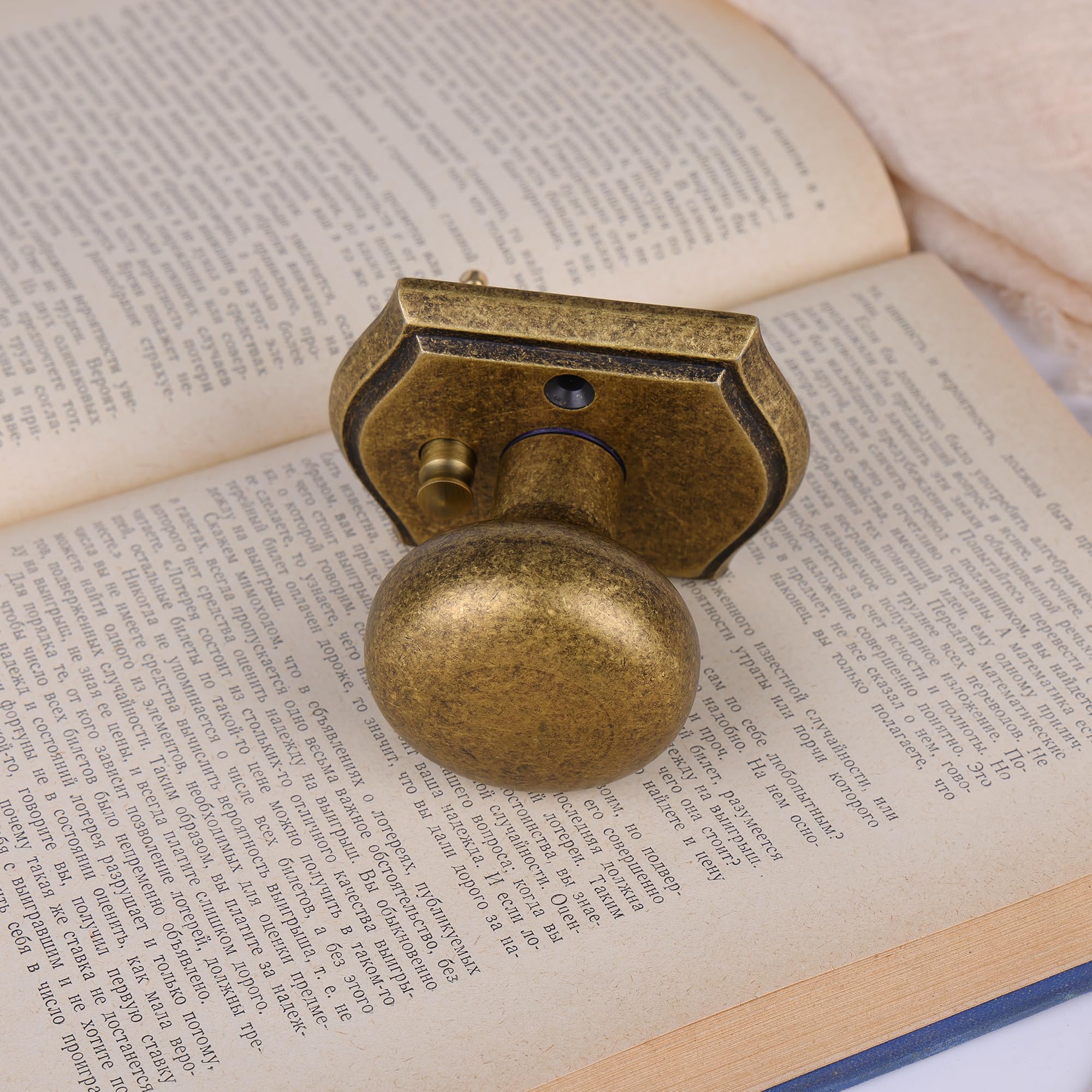 Vintage Brass Privacy Door Knob - Antique Style -8