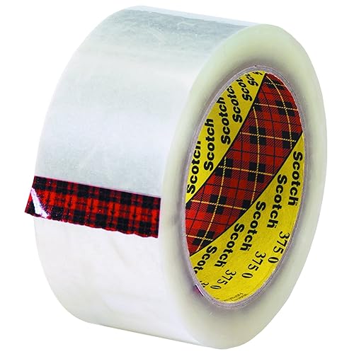 Scotch 375 - Cinta de embalaje de alto rendimiento, 2 pulgadas x 55 yardas, 3.1 mil de grosor, transparente, para mudanza, envío y embalaje, 3M