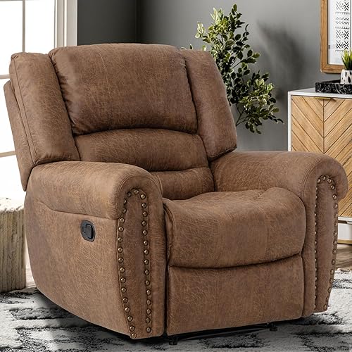 EBELLO Sofá reclinable manual de piel sintética, sofá biplaza de 3 asientos, sofá para sala de estar, muebles de dormitorio, sala de reuniones,