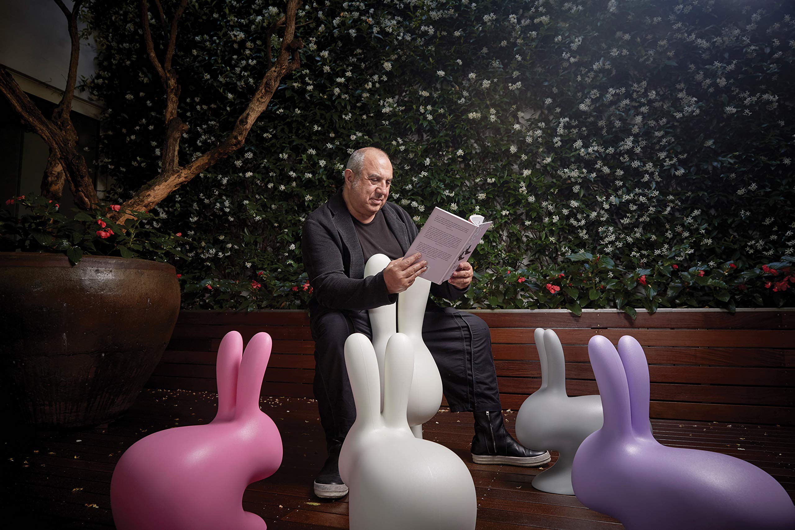 Qeeboo Rabbit Chair Baby by Stefano Giovannoni (Verde Balsamo)