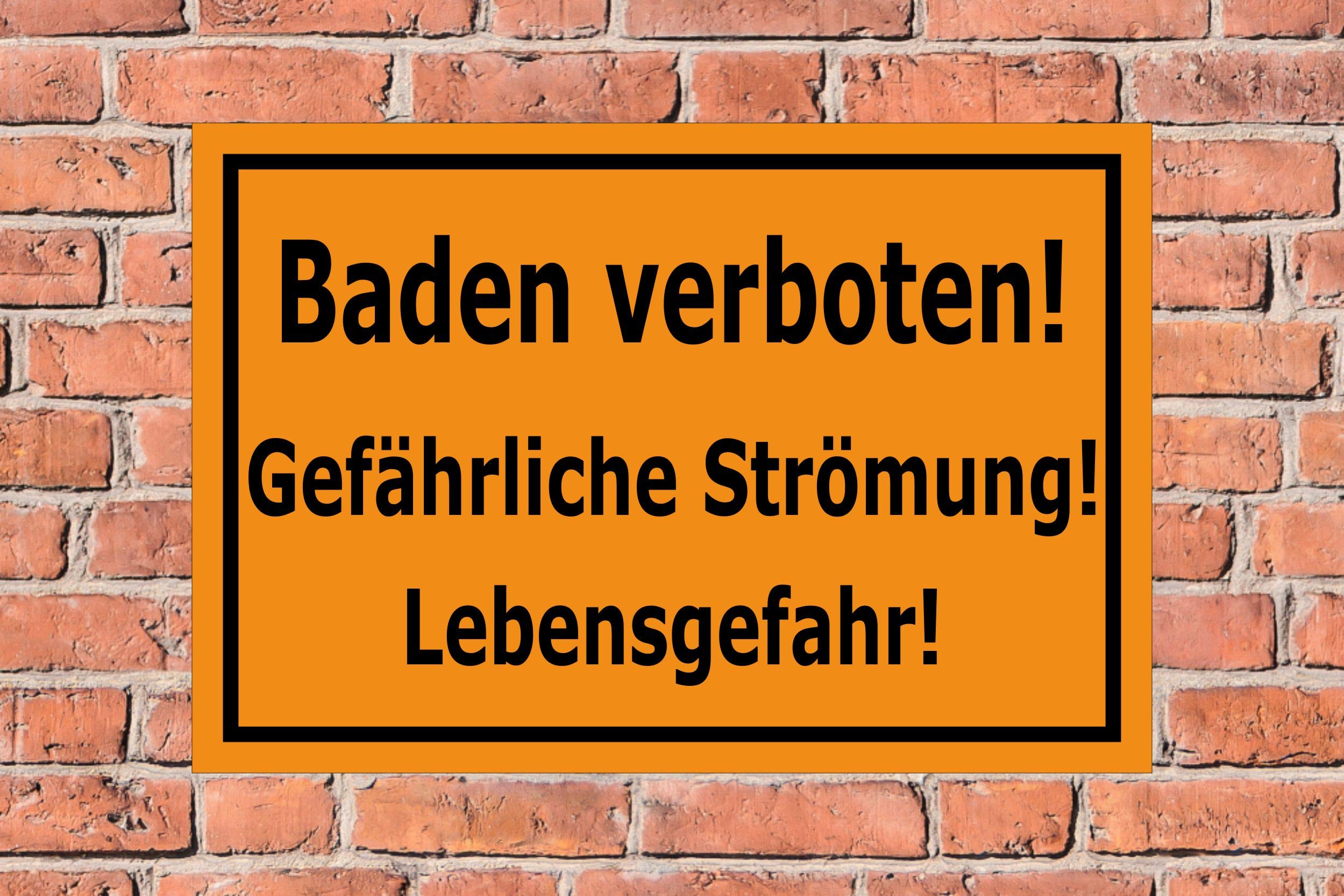 Melis-Folienwerkstatt Schild „Baden Verboten“ – 45x30cm, 3mm Aluverbund, Wetterfest, Made In Germany