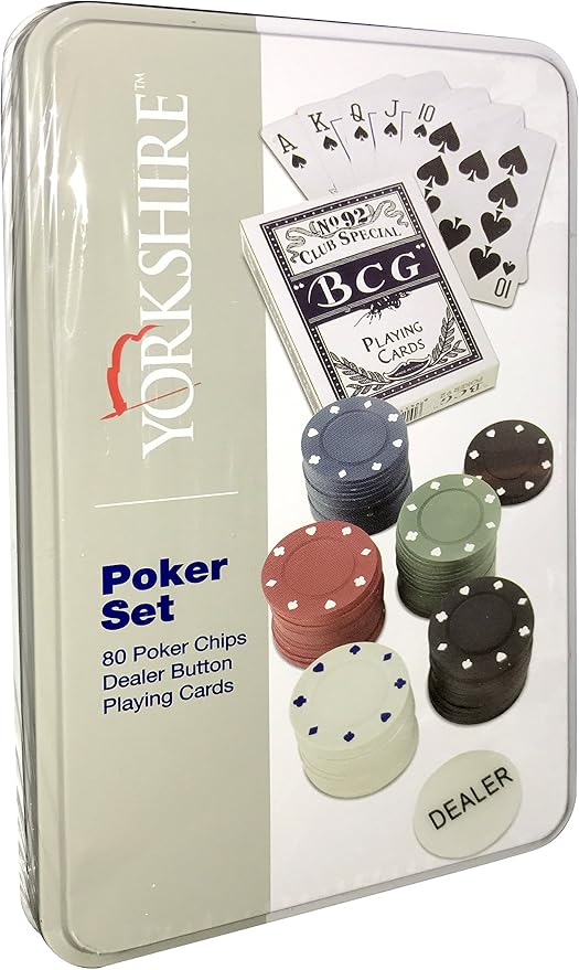 Set de póker con 80 fichas, cartas y botón miniatura 2