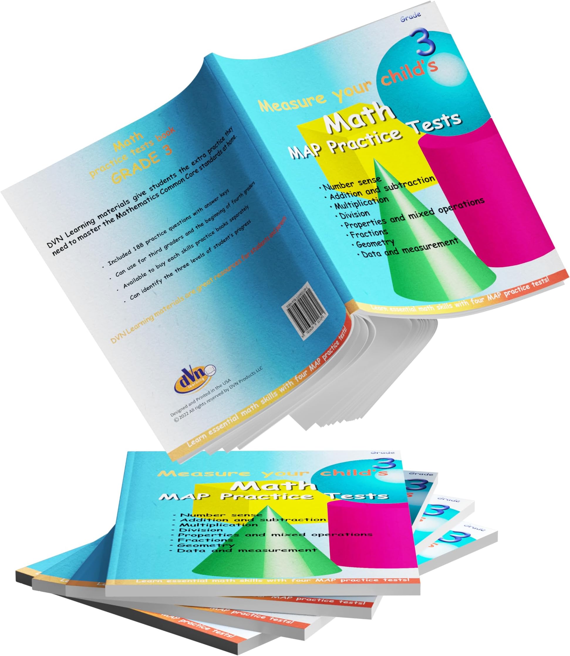 Grade 3 Math MAP Practice Tests Book. Measure and Master your Child’s Mathematics Common Core standards.