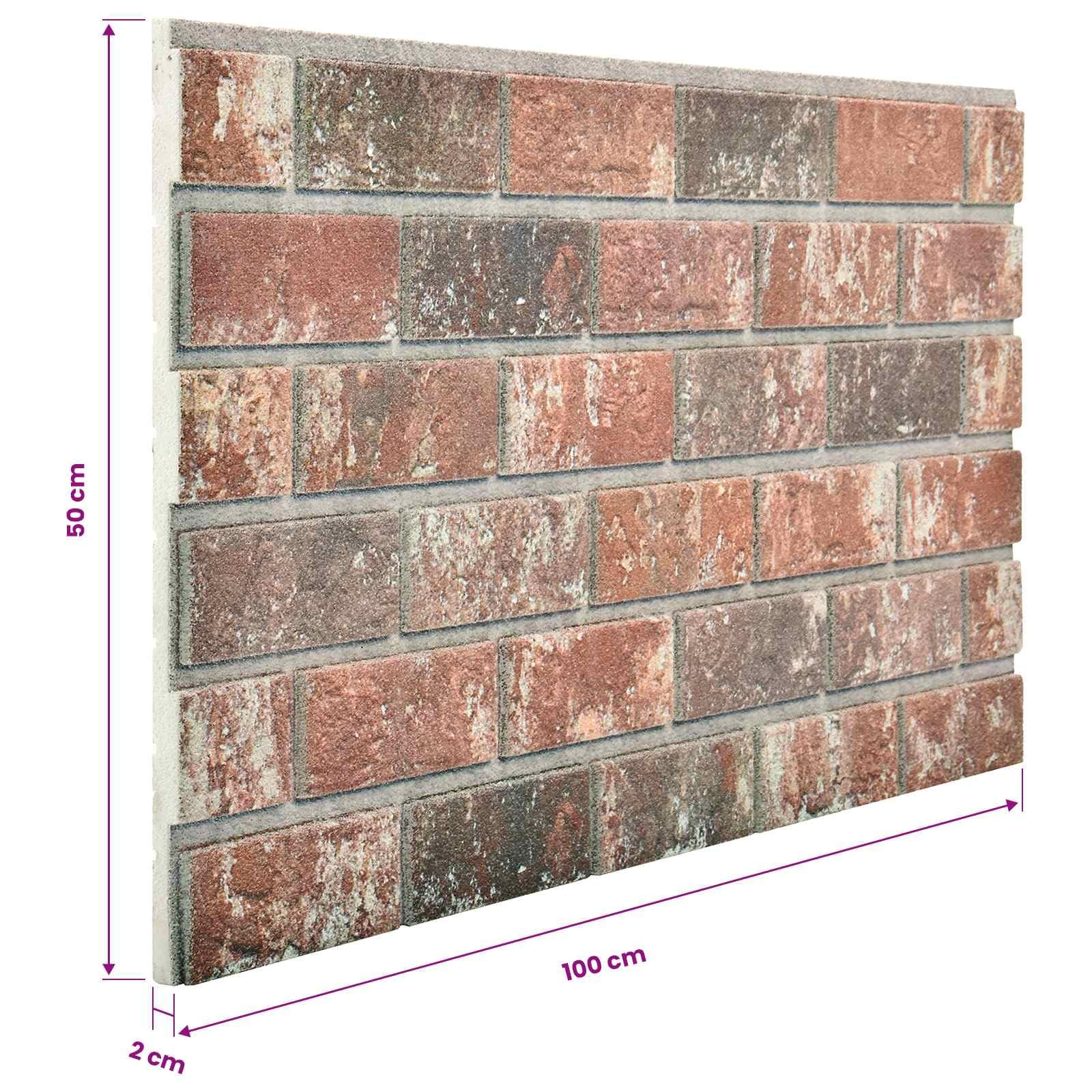 Lot de 10 panneaux muraux autocollants en mousse EPS pour salon, chambre à coucher, couloir - Aspect pierre et insonorisation - Marron foncé et gris - 100 x 50 cm
