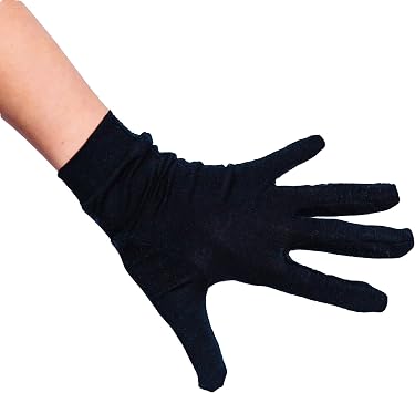 YoRo Naturals Remedywear Eczema Gloves for Adults, Inflammation Relief with Tencel and Zinc Black, XS