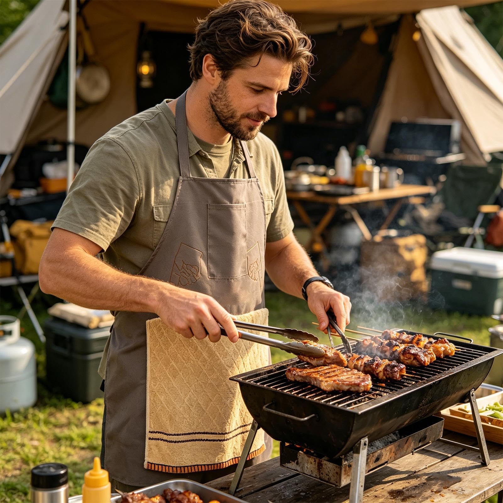Tablier Humoristique Avec Poche Secrète, Tablier De Farces Hilarants Pour Hommes, Chef's Prank Apron For Men, tablie-r De Farce De Chef, Costume De Chef Drôle Avec Serviette Ouvrable