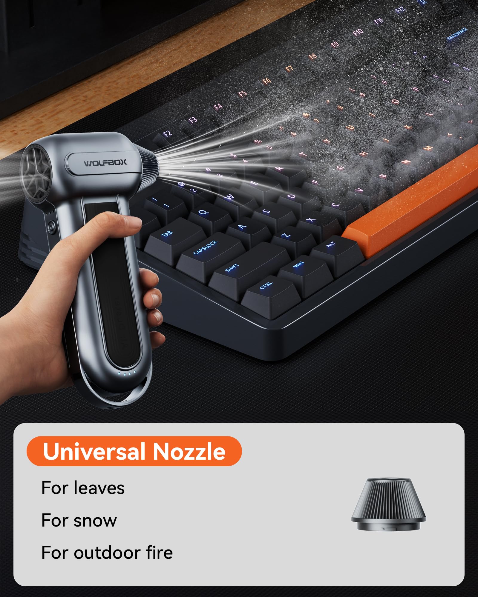 WOLFBOX MF100 Electric Air Duster - Replaceable Nozzle Accessory