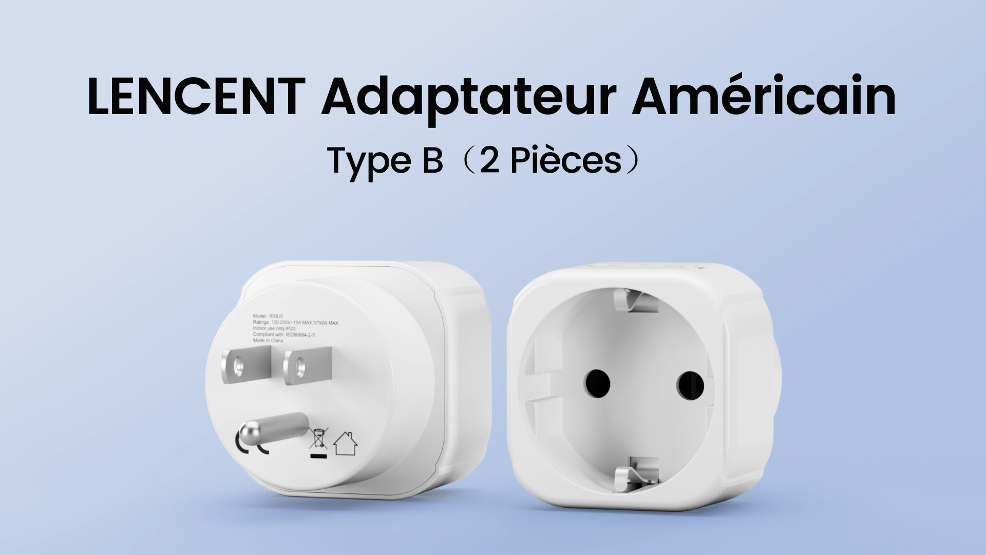 LENCENT 2 Packs Adaptateur Prise USA Américaine Canada Mexique Thaïlande Adaptat LENCENT 2 Packs Adaptateur Prise USA Américaine Canada Mexique Thaïlande Adaptat