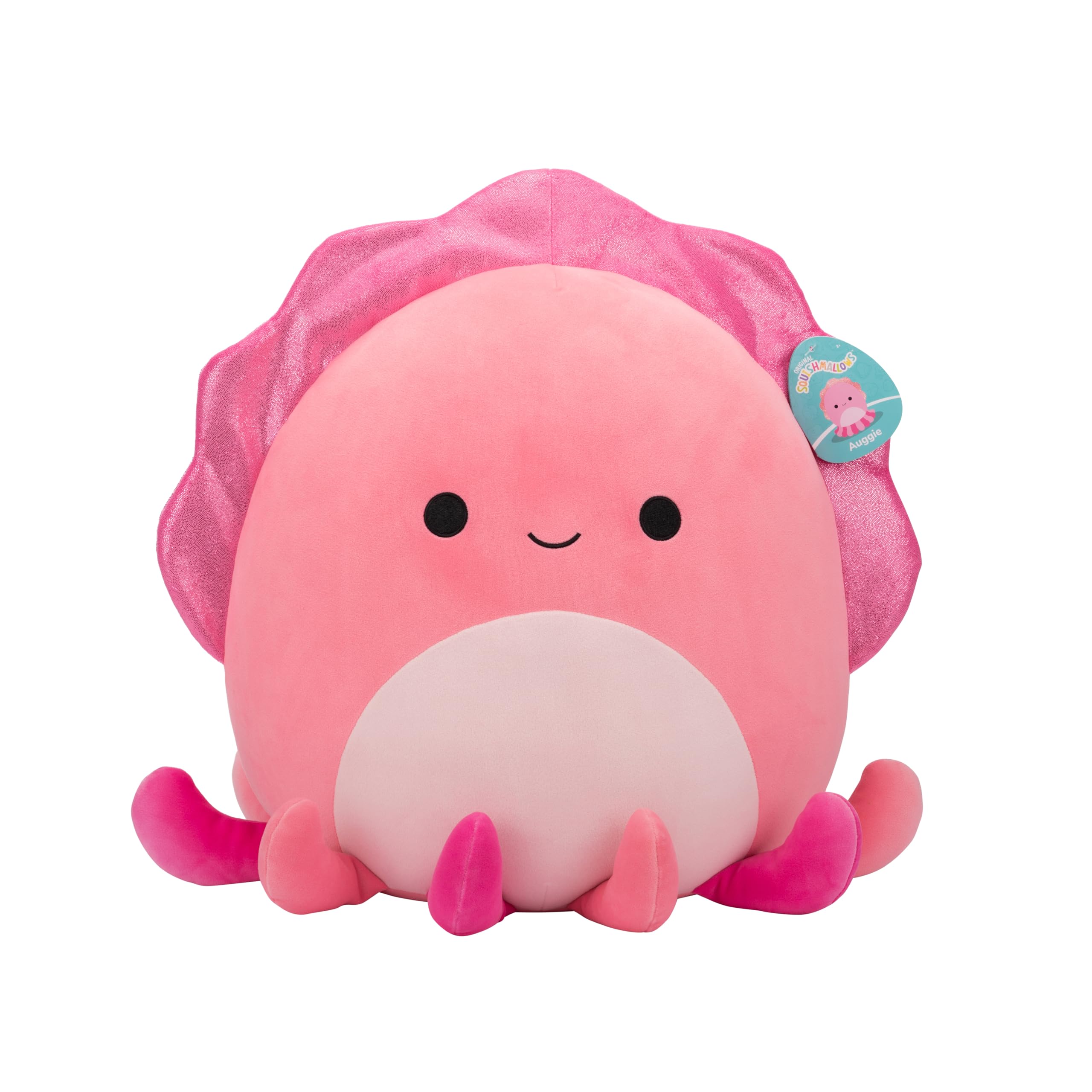 Squishmallows SQCR07715 – Auggie Le Pieuvre Rose 40 cm, Peluche Officielle Jazwares, Doudou Super Doux