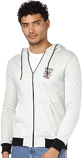 CAESAR Mens Mens Printedox Hoodie With Front Pockets and through zipper HOODIE