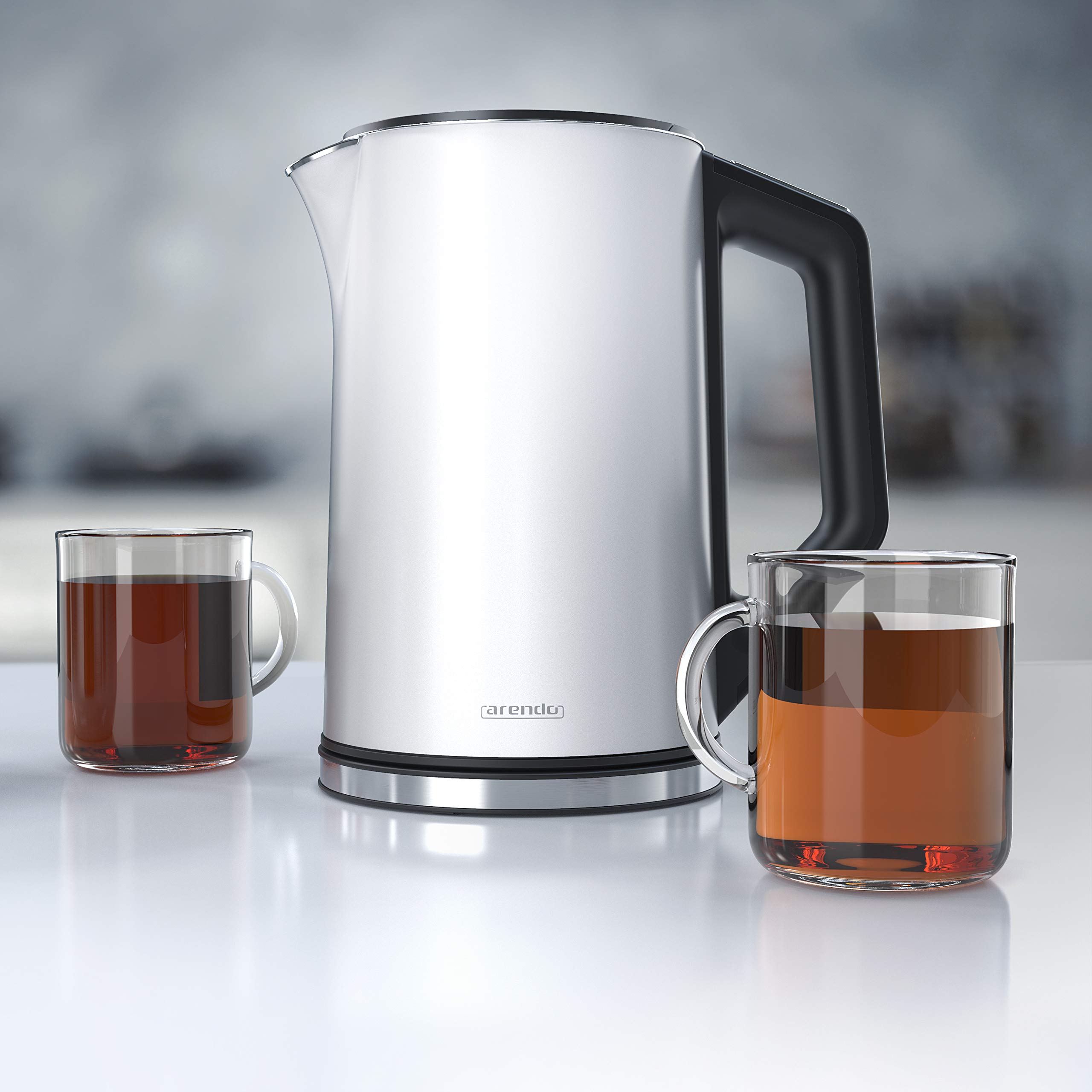 Arendo - Edelstahl Wasserkocher mit Temperatureinstellung 40-100 Grad in 5er Schritten - Doppelwand Design - Modell ELEGANT - 1 1.5 L – Bild 6