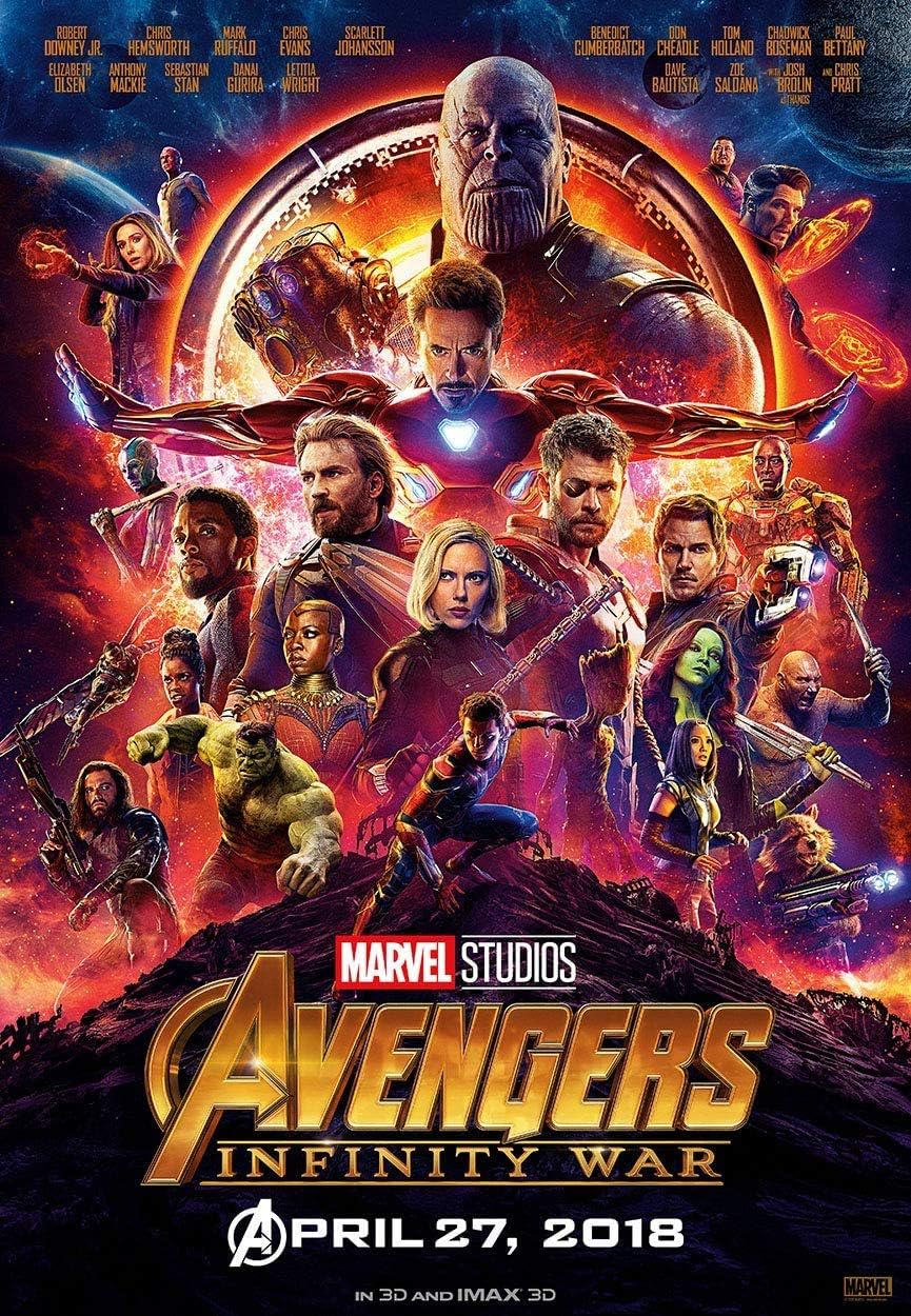 CoolPrintsUK Avengers Infinity War Poster Borderless Vibrant Premium Glossy Movie Poster Various Sizes (A2 Size 23.4 x 16.5 Inch / 594 x 420 mm)