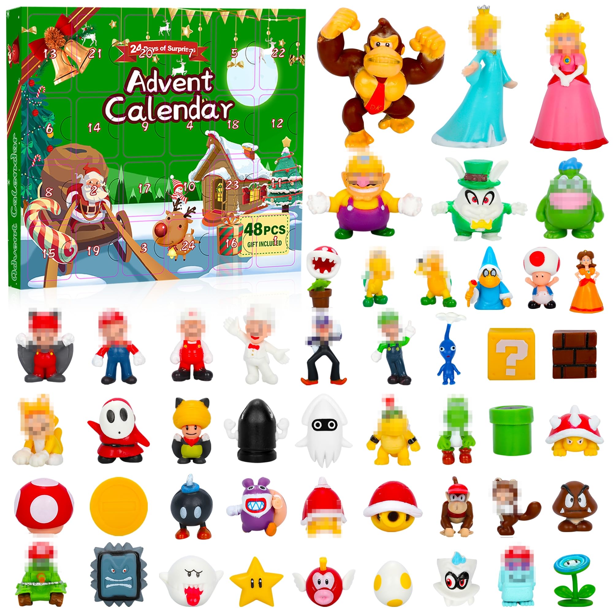Calendrier de l'Avent 2026 à 48 pièces - Figurines d'action - Jouet - Calendrier de compte à rebours - Cadeau sûr - Ornements de vacances - Coffret cadeau pour enfants, collectionneurs, décorations de