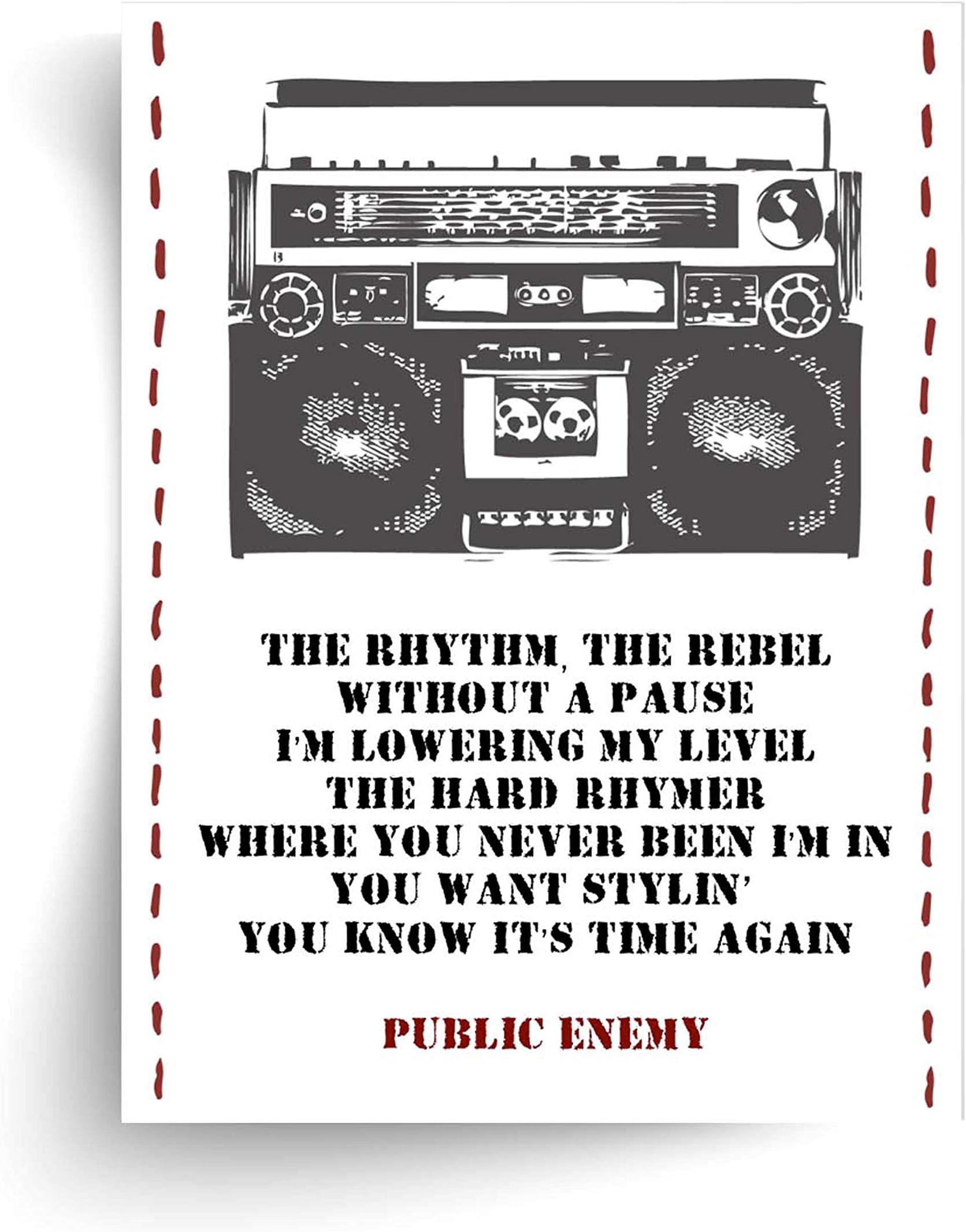 Public Enemy Rebel Without a Pause Lyrics - Unframed Print