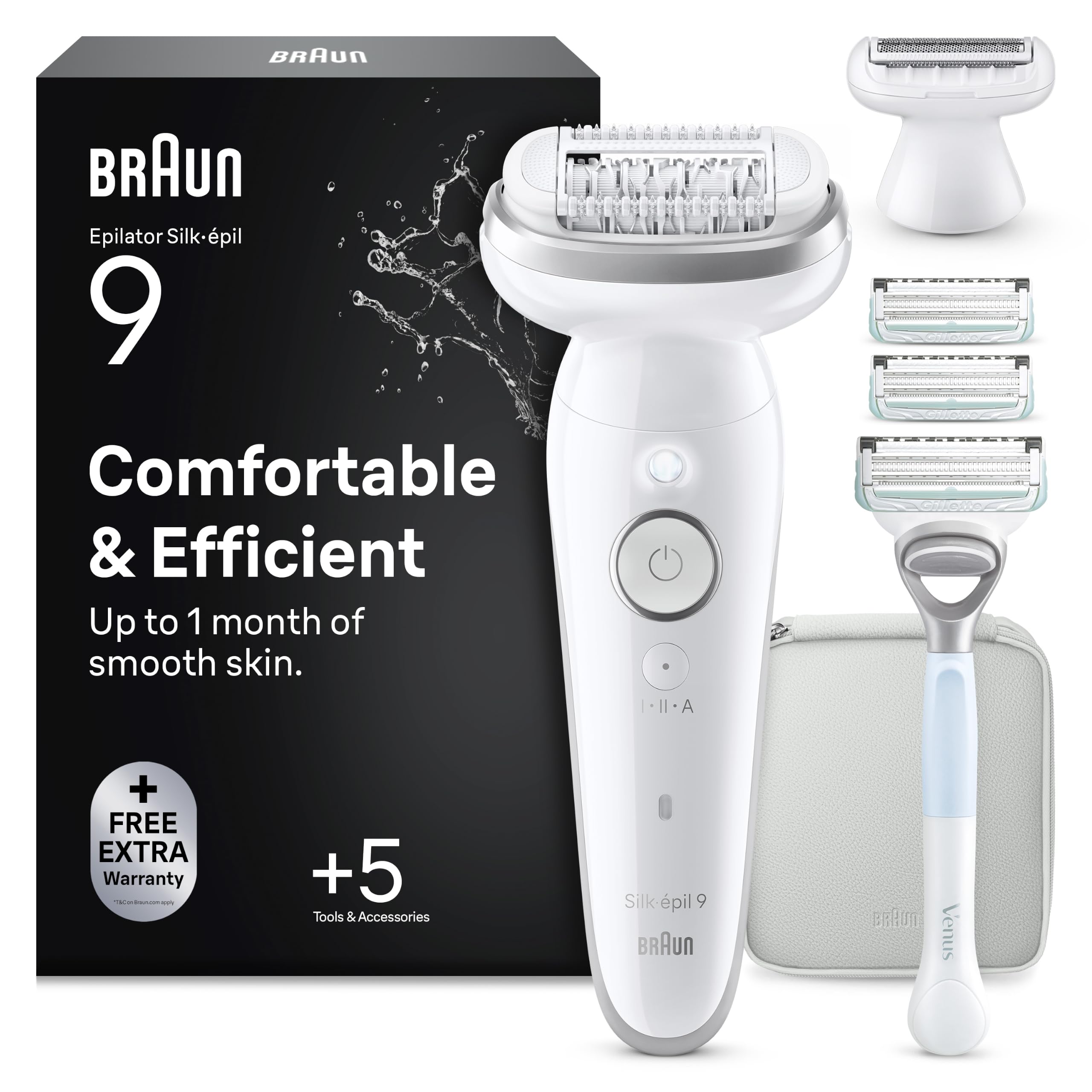 Immagine del prodotto: Braun Silk-Épil 9 Epilatore Elettrico Donna, Accessori, 9-130 Bianco · Taglia 1 epilatore + 3 accessori · Colore Rose Gold