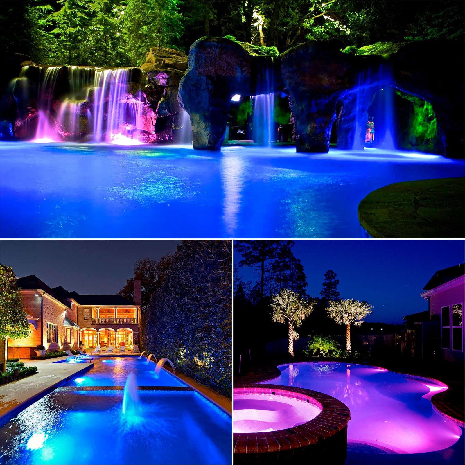 Srliya AC12V 9W LED-Poolleuchte IP68 Wasserdichte Schwimmbadleuchte Wandmontierte Unterwasserleuchte Teich Im Freien 6500K