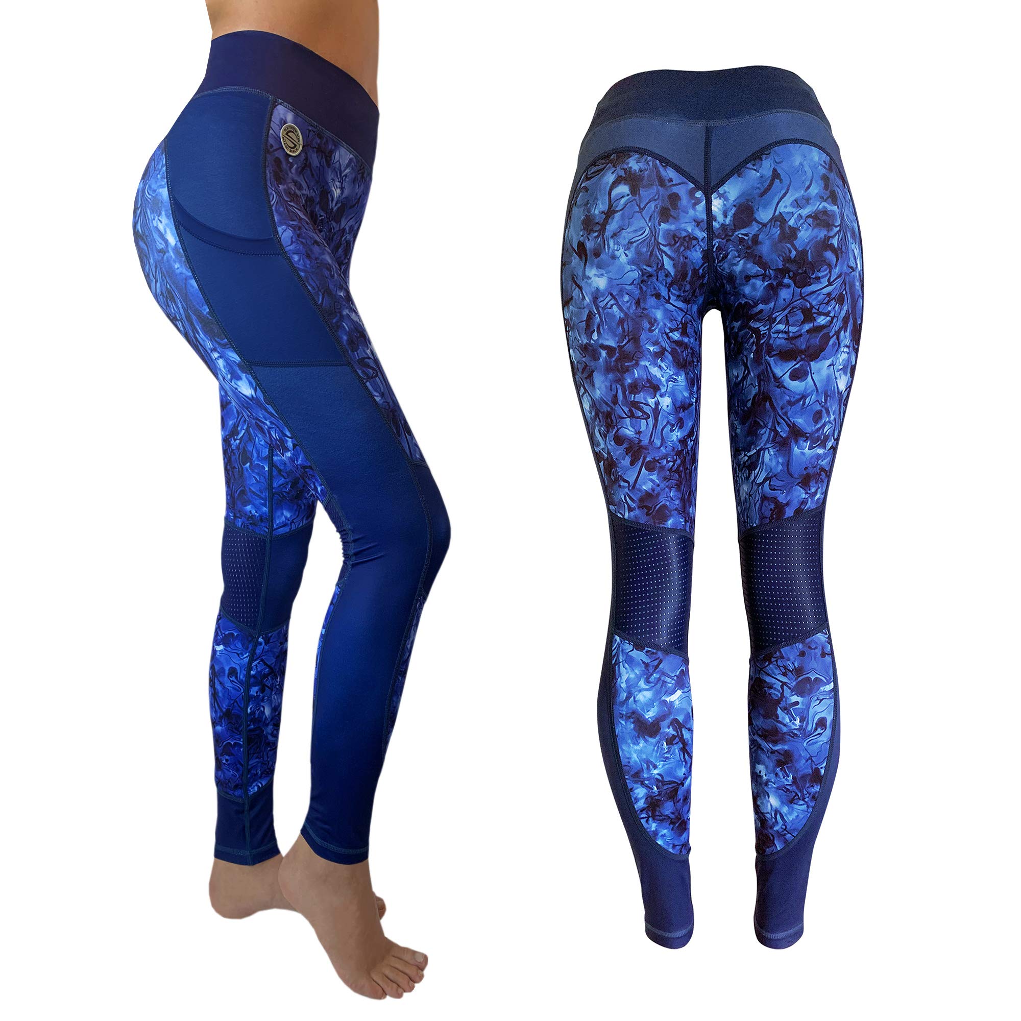 Platinum SunWomen's Swim Workout Pattern Leggings Wetsuit Pants Tights UPF 50+