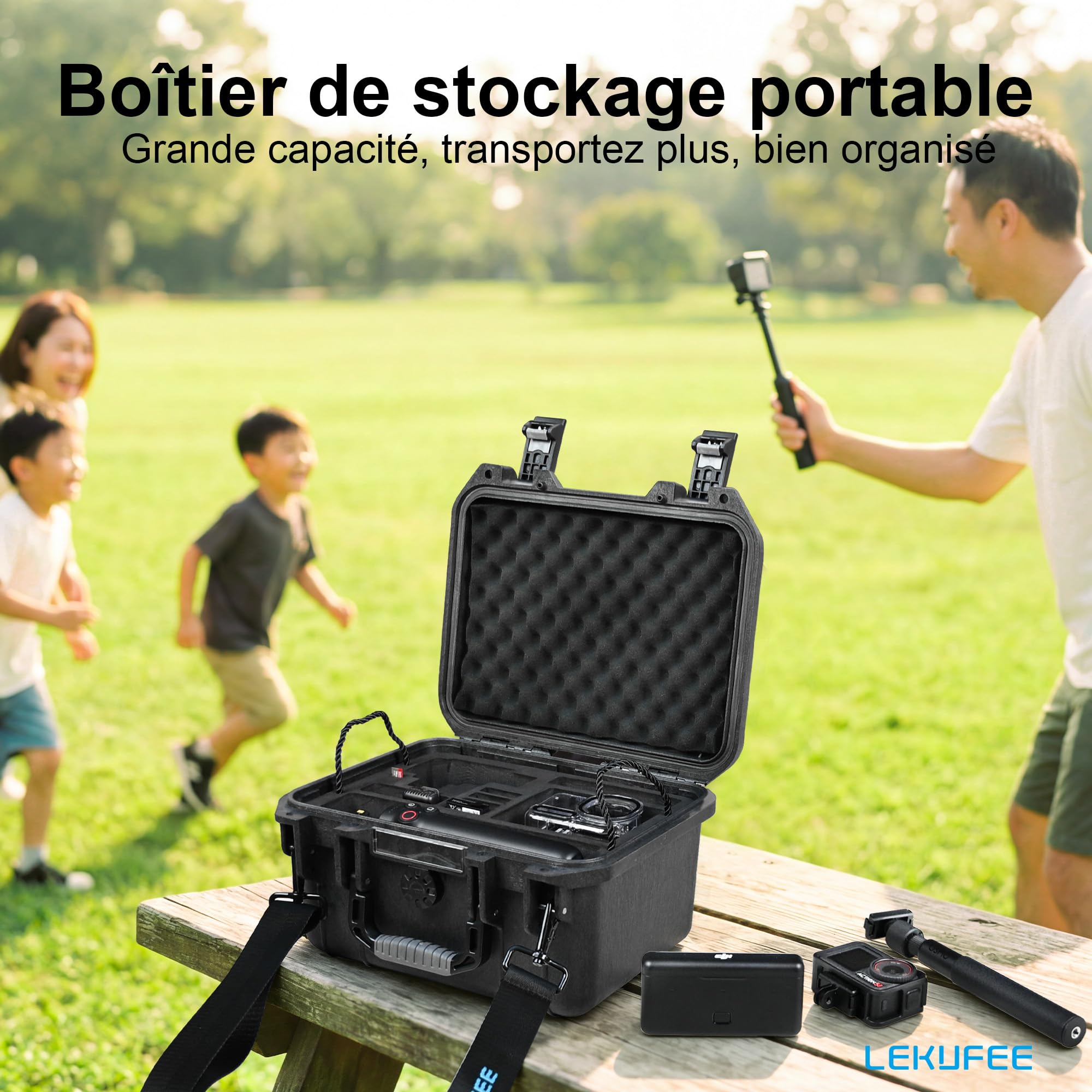 LEKUFEE Étui Rigide Étanche pour DJI Osmo Action 6/5 Pro/4/3 Caméra