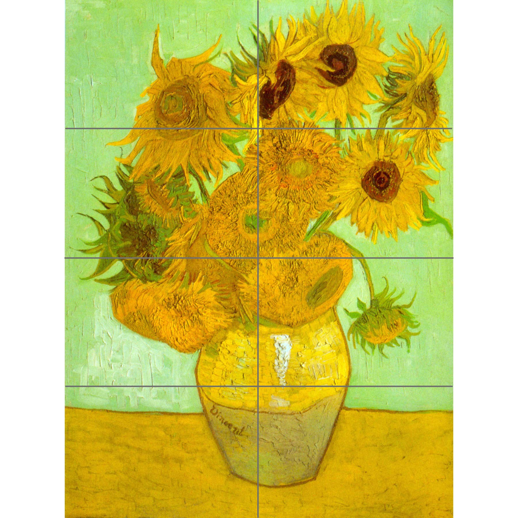 Artery8 Vincent Van Gogh Twelve Sunflowers XL Giant Panel Poster (8 Sections)