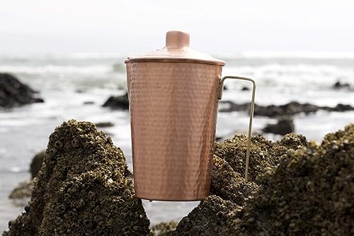 Miniatura 9 de Jarra de cobre con tapa - 44 onzas - Bebe más agua, reduce tu ingesta de azúcar y disfruta de los beneficios para la salud - Jarra martillada hecha