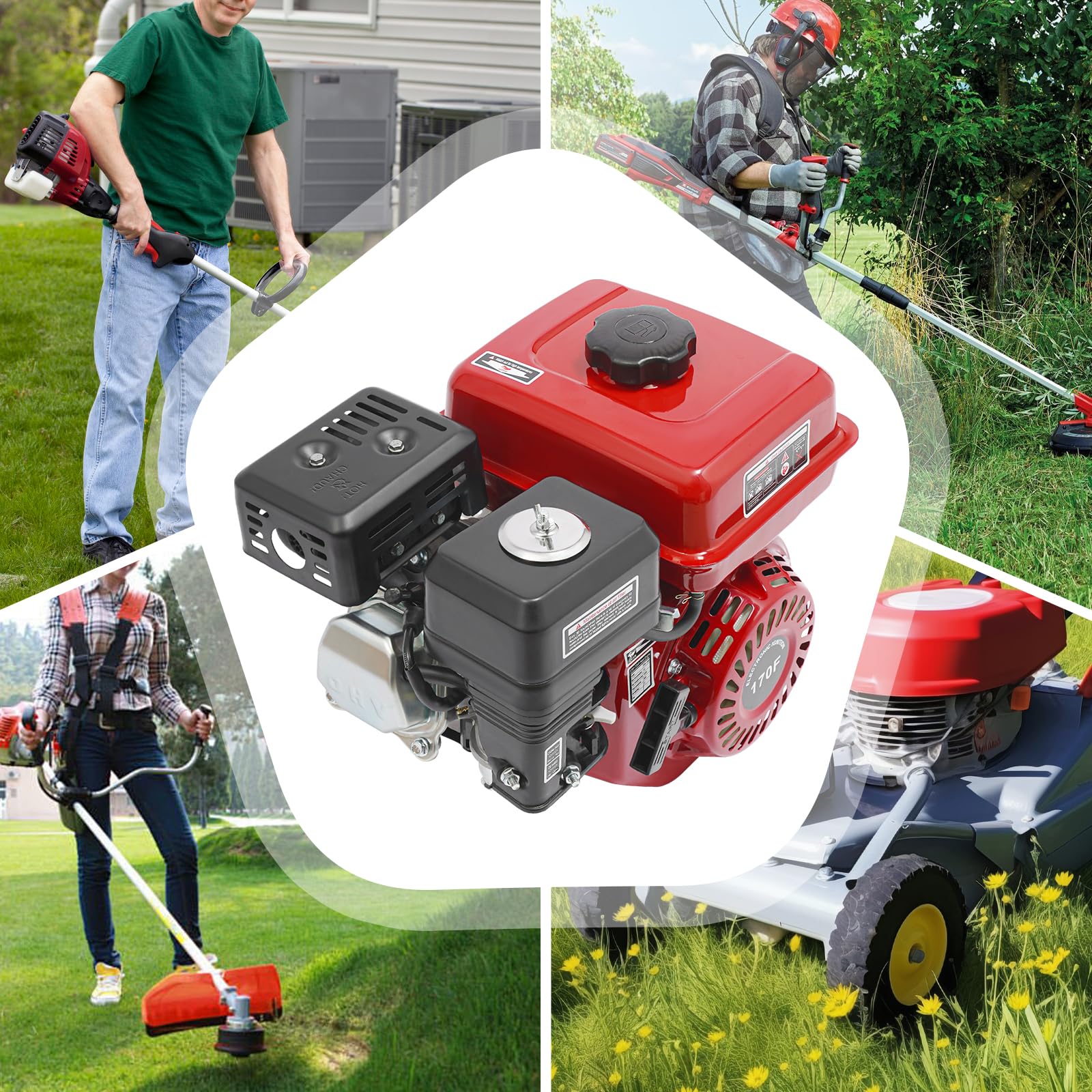 Motore a benzina, 7,5 CV, 4 kW, OHV, motore monocilindrico a 4 tempi, raffreddato ad aria, avviamento a fune, motore a benzina, per pompa dell'acqua, generatore, pulitore ad alta pressione, capacità