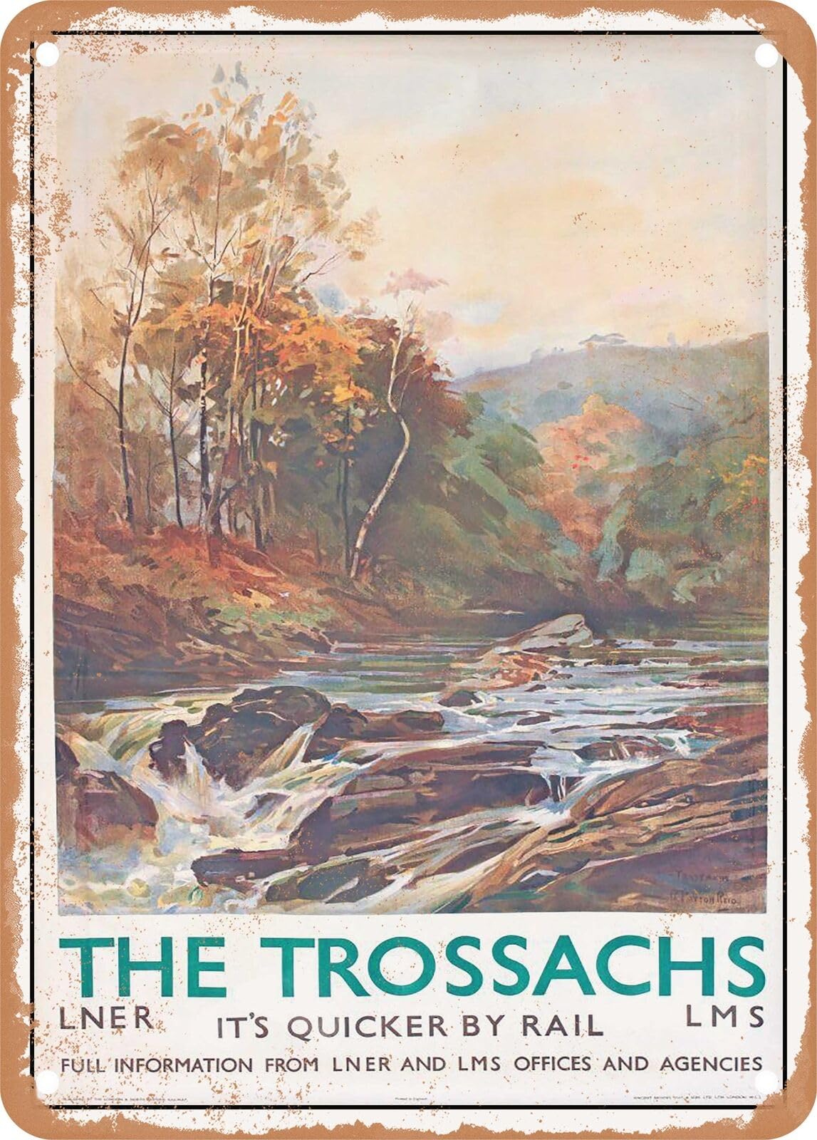 METAL SIGN - 1939 The Trossachs LNER LMS 2 Vintage Ad home decor