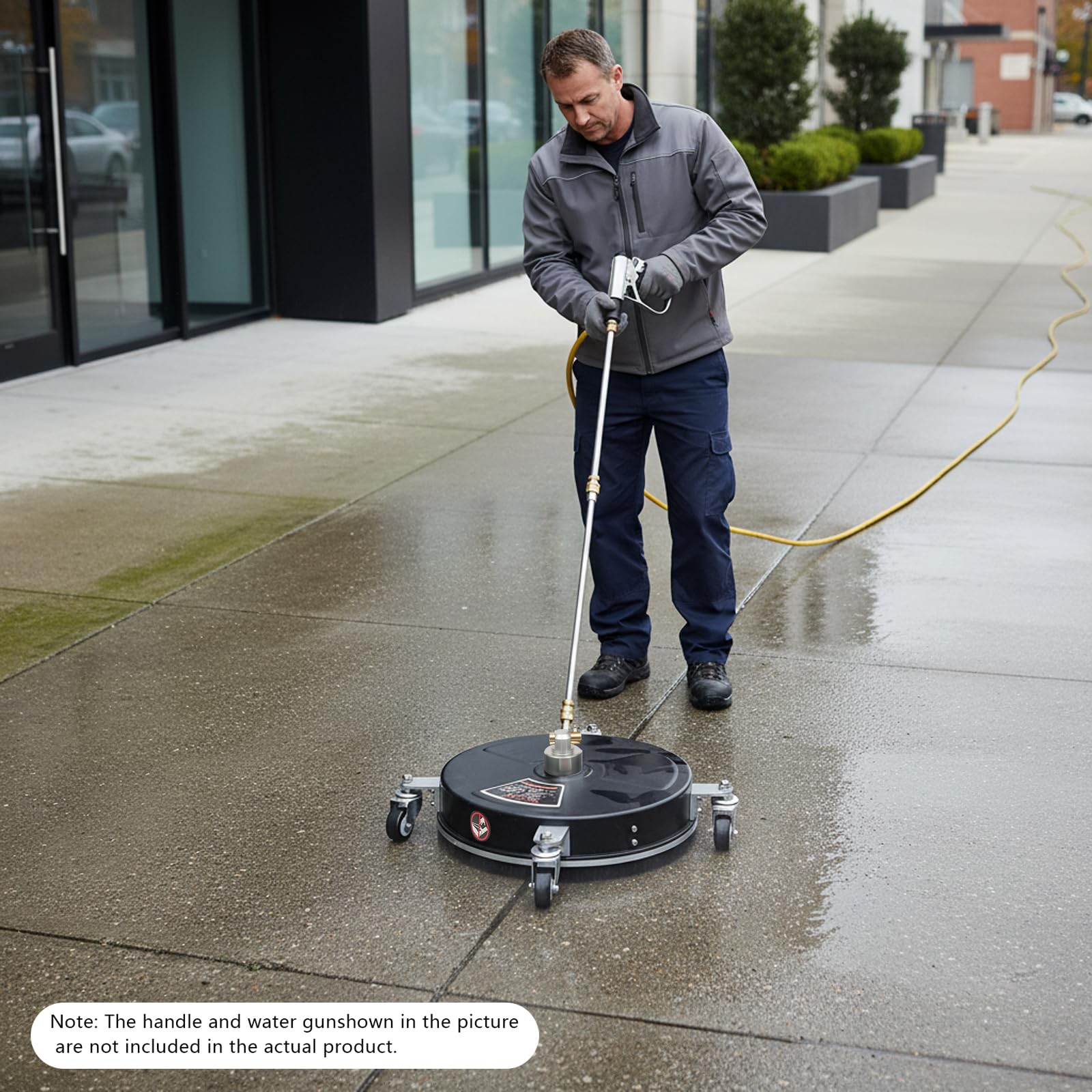 Limpiador de superficies profesional de acero inoxidable, 2000 psi, 38 cm, 1,8 GPM, para terraza, hormigón y acera, con 4 ruedas y 2 boquillas de pulverización de repuesto, accesorios para limpiadores