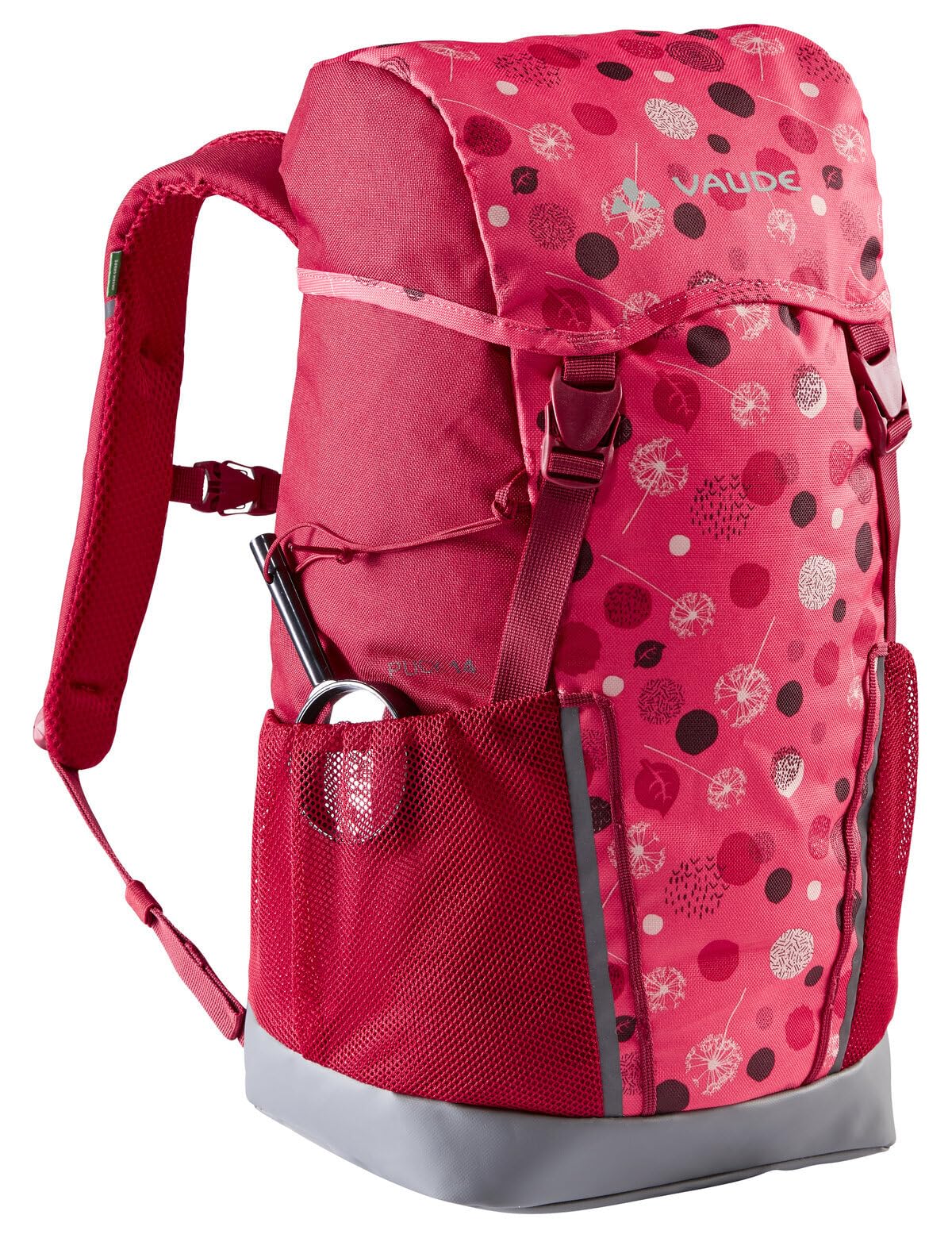 VAUDE Puck kids backpack for Boys & Girls in pink, Comfortable Kids Hiking Backpack 14L, Backpack for School with Rain Cover & Magnifying Glass, Ample Storage Space