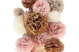 Blush Pink Tissue Paper Pom Poms Set: Bachelorette Party Decorations